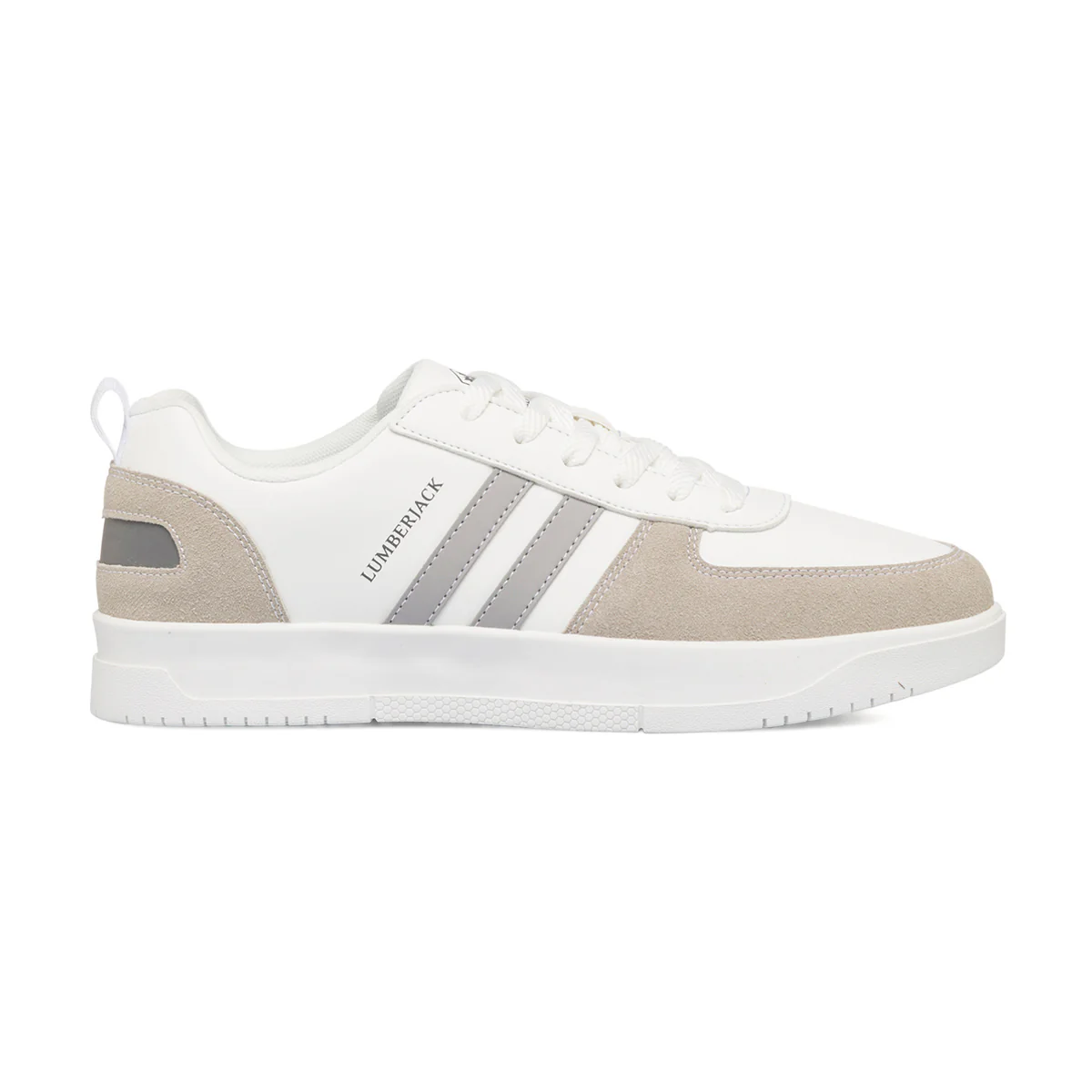 Sneakers bianche da uomo con dettagli in argento e grigio Lumberjack Klan