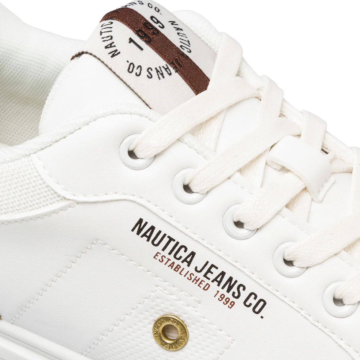 Sneakers bianche da uomo con dettagli in marrone e grigio Nautica - Image 6