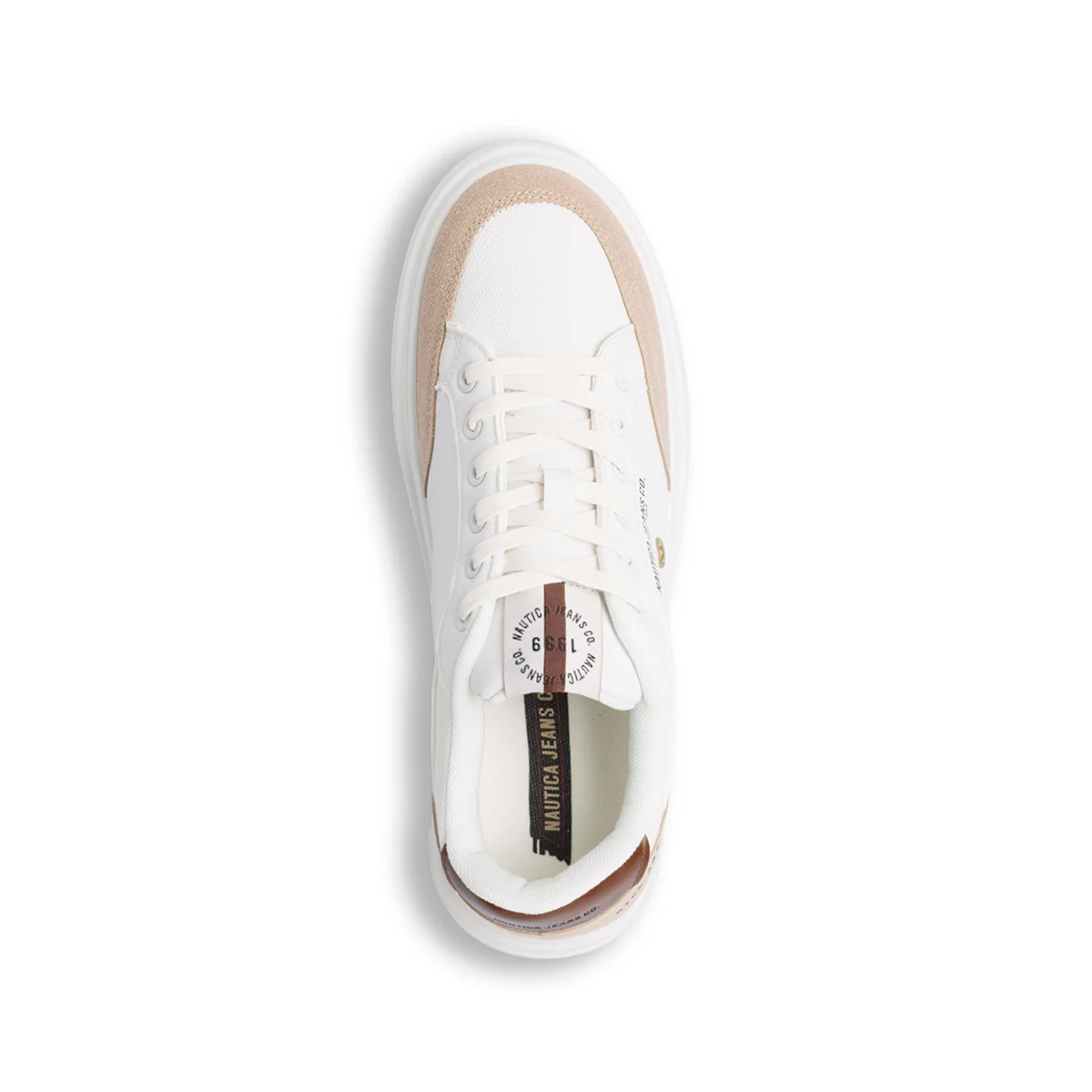 Sneakers bianche da uomo con dettagli in marrone e grigio Nautica - Image 7