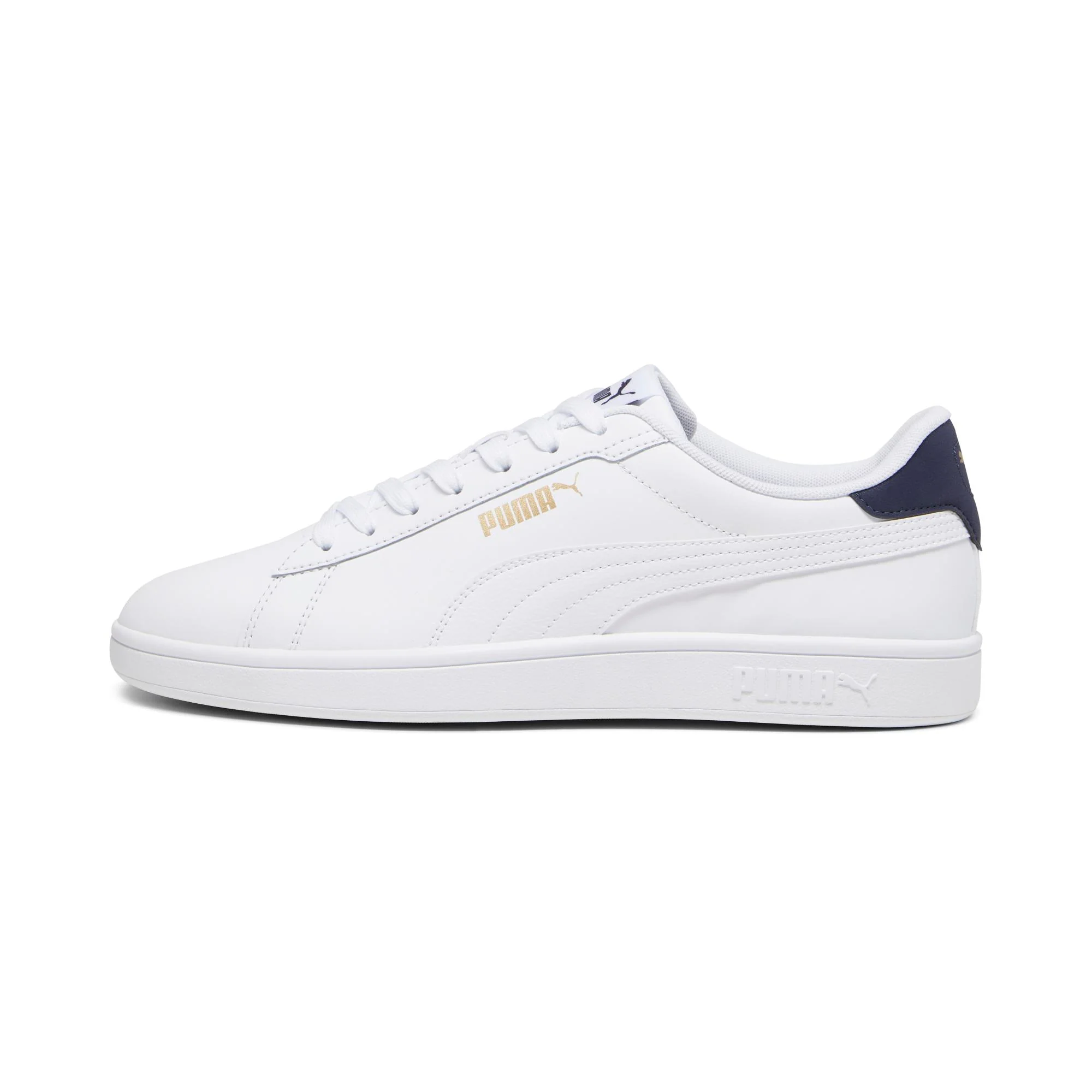 Sneakers bianche da uomo con dettagli oro e blu Puma Smash 3.0 L - Image 5