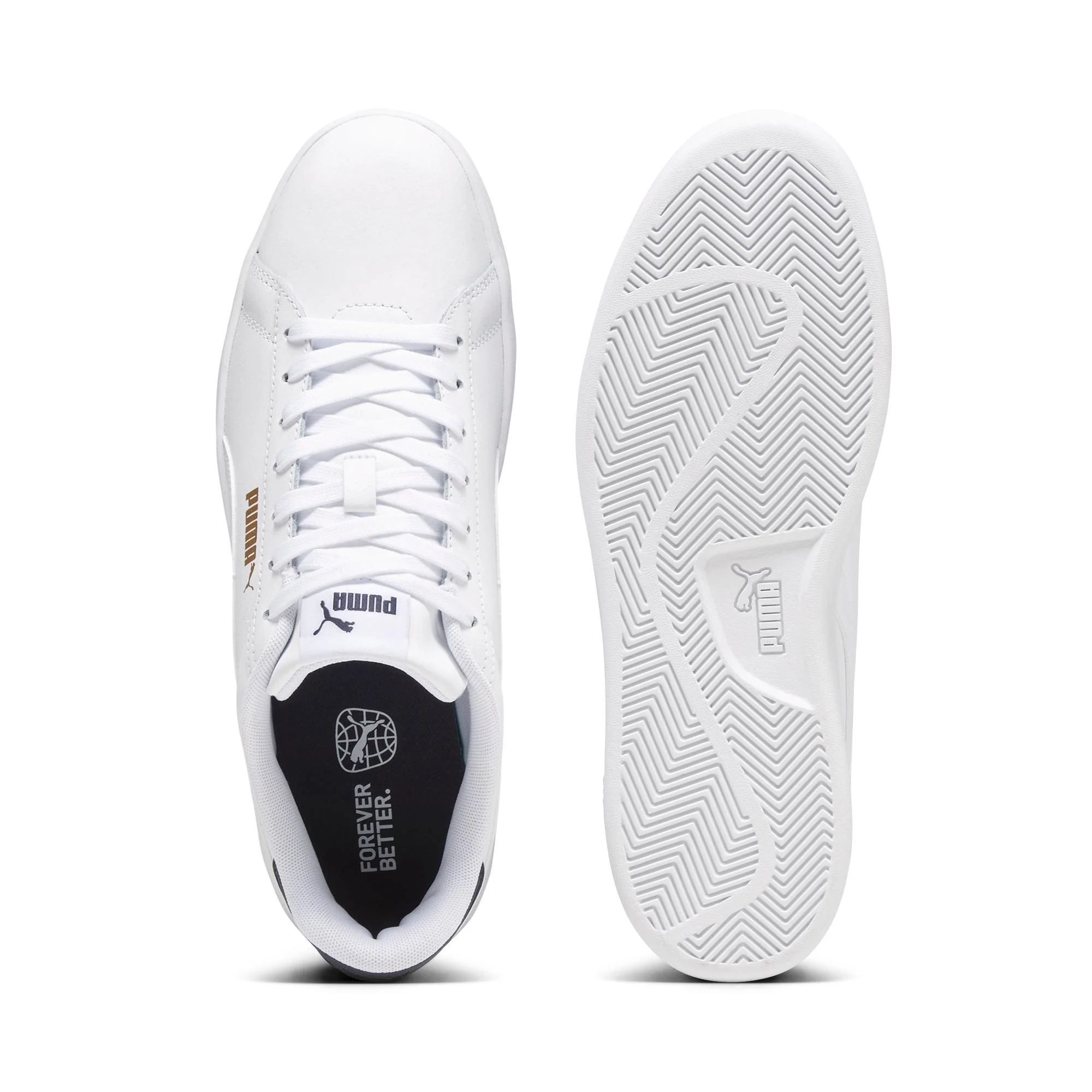 Sneakers bianche da uomo con dettagli oro e blu Puma Smash 3.0 L - Image 6