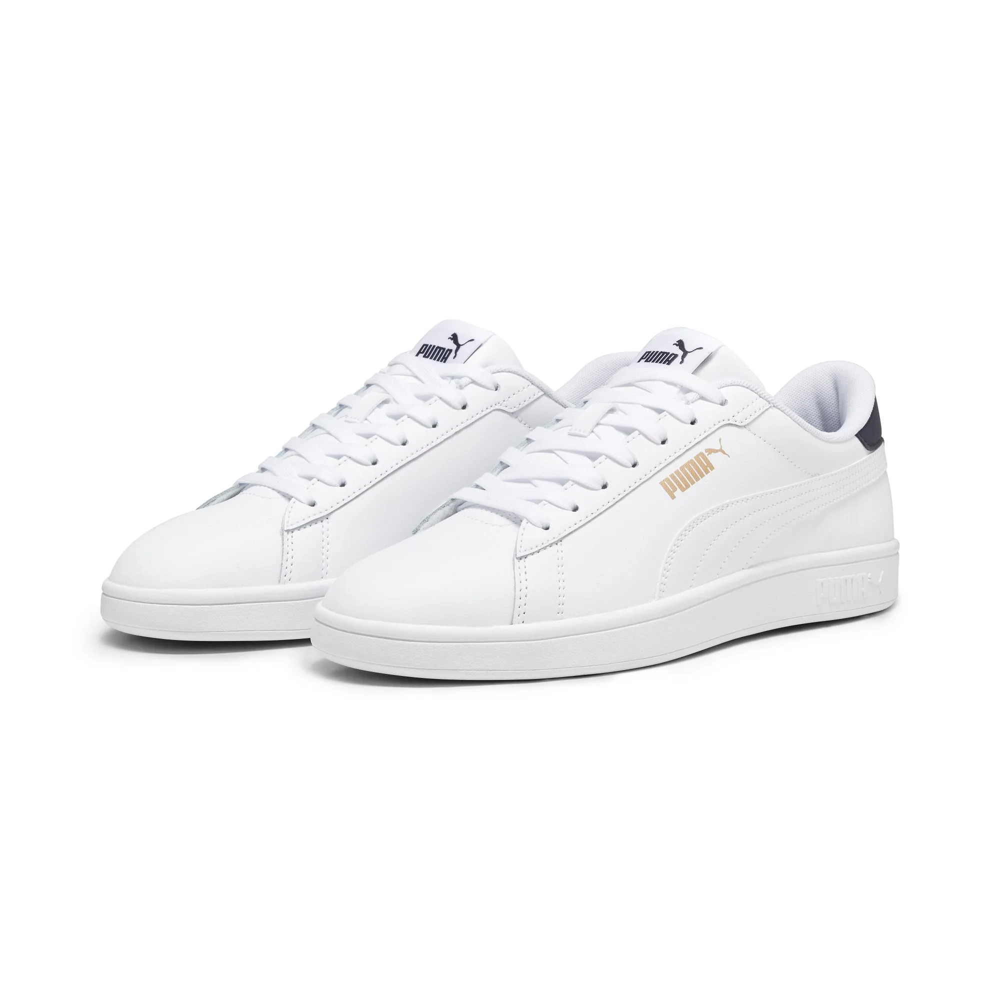 Sneakers bianche da uomo con dettagli oro e blu Puma Smash 3.0 L - Image 3