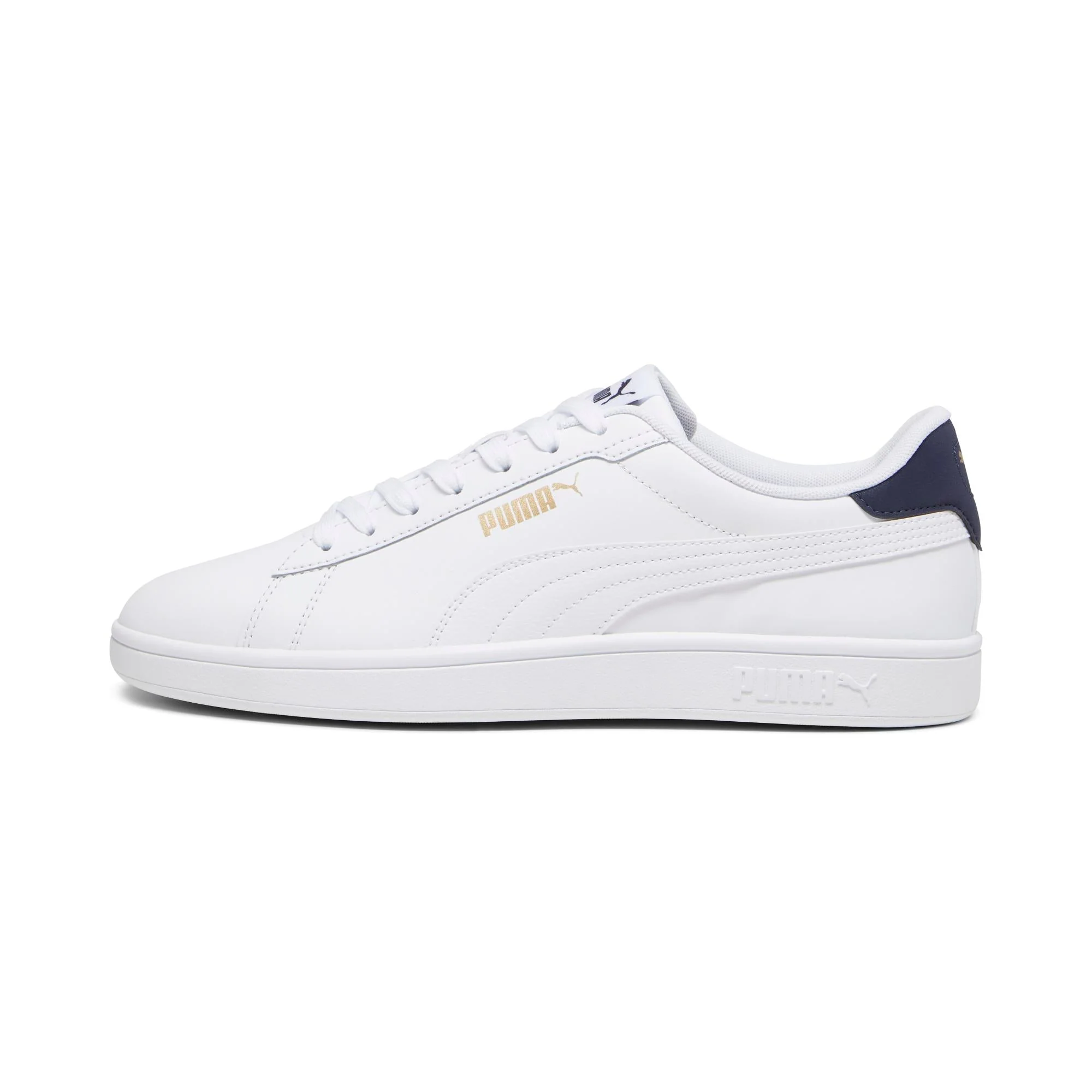 Sneakers bianche da uomo con dettagli oro e blu Puma Smash 3.0 L - Image 5