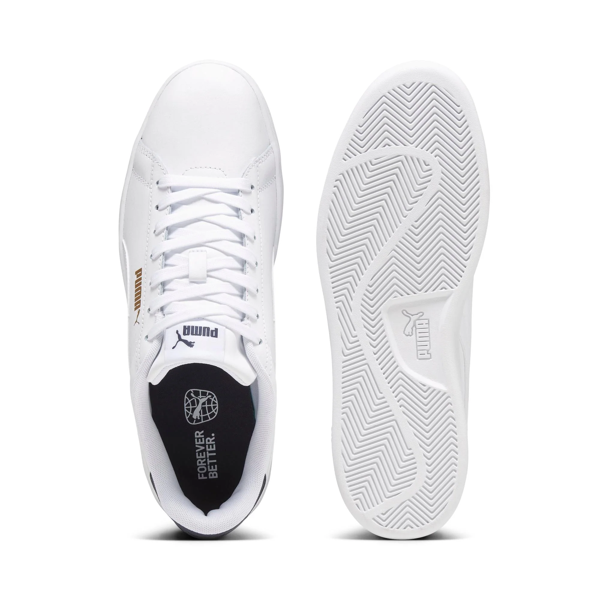 Sneakers bianche da uomo con dettagli oro e blu Puma Smash 3.0 L - Image 6
