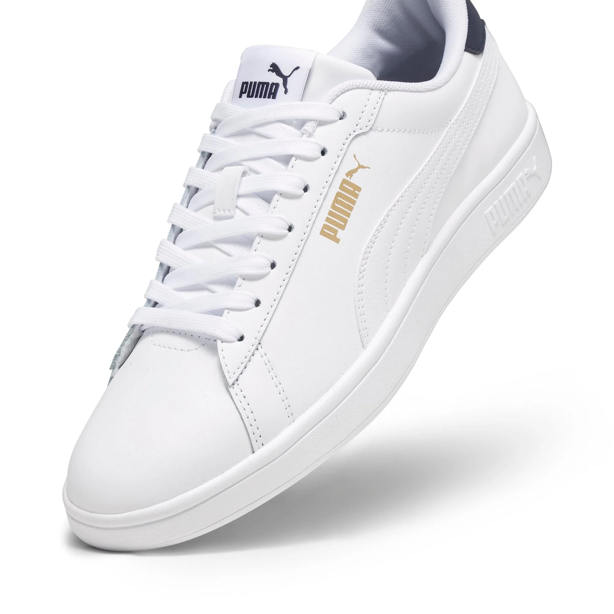Sneakers bianche da uomo con dettagli oro e blu Puma Smash 3.0 L - Image 8