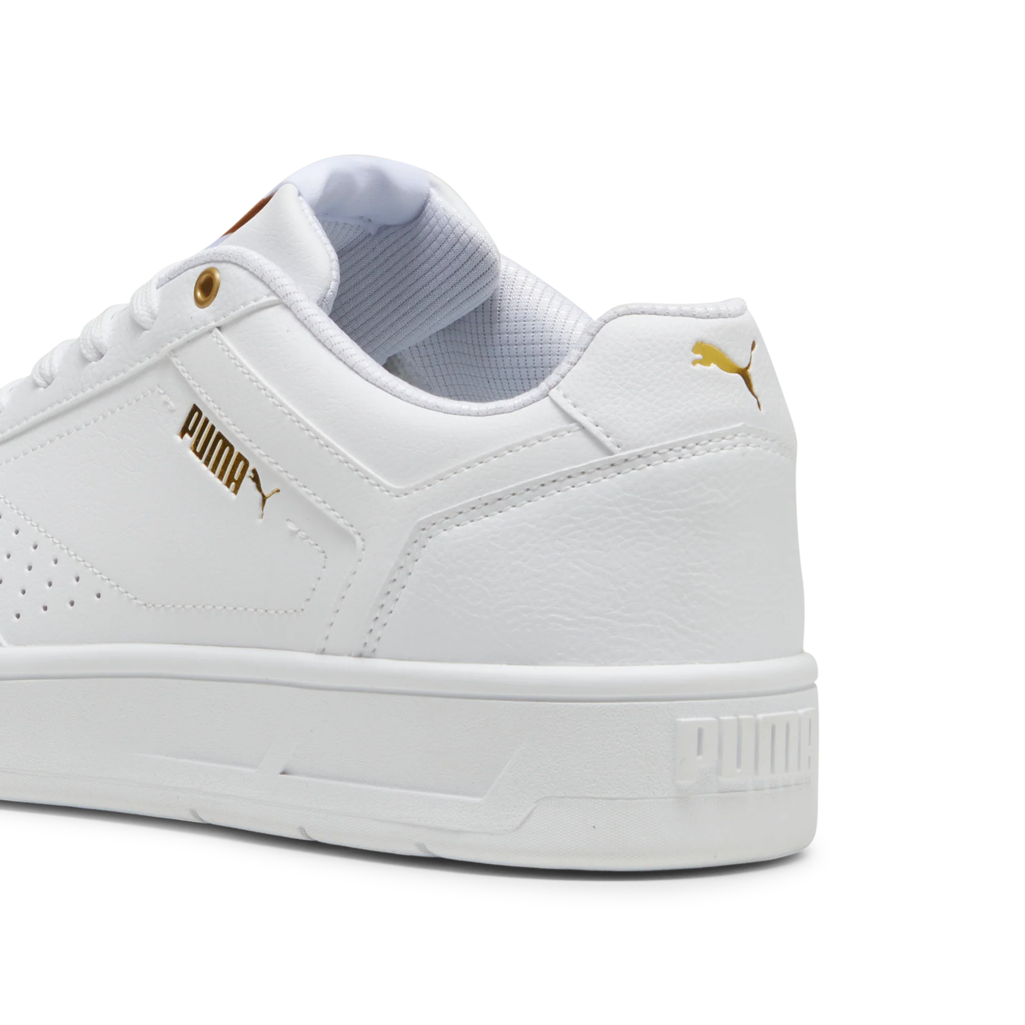 Sneakers bianche da uomo con dettagli oro Puma Court Classic - Image 2