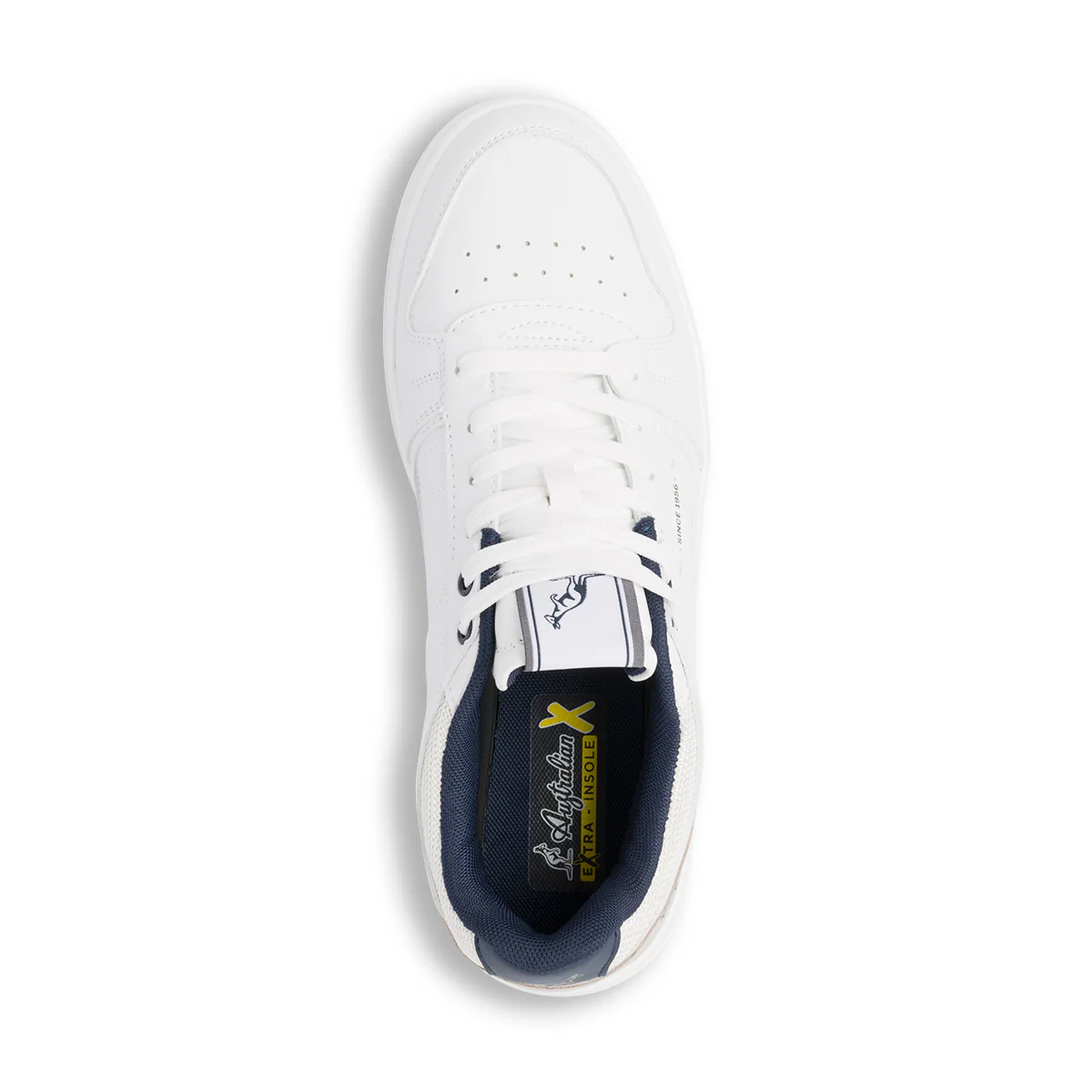 Sneakers bianche da uomo con dettagli simil scamosciato e blu Australian - Image 6
