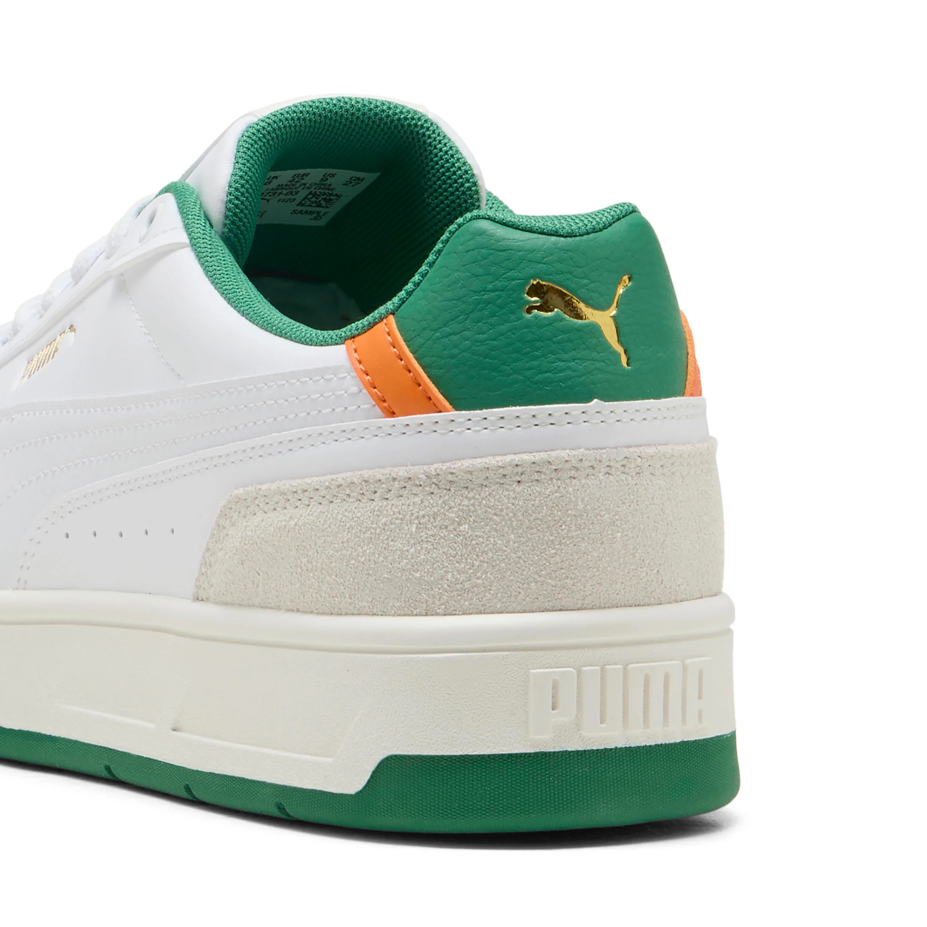 Sneakers bianche da Uomo con dettagli verde e arancio Court Classico Puma - Image 3