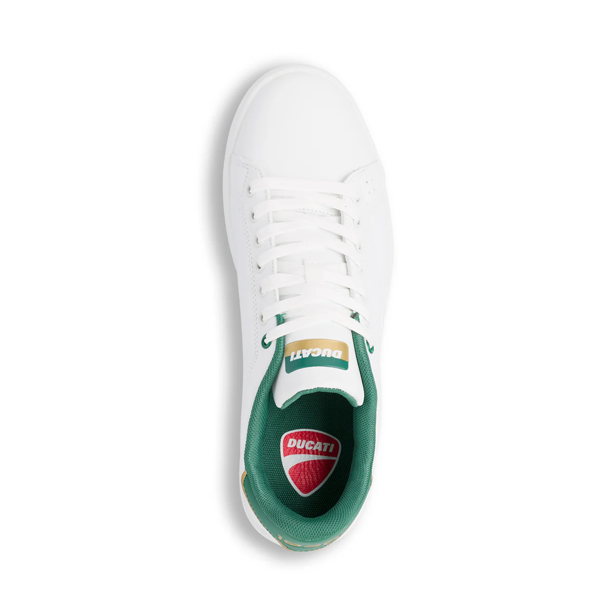 Sneakers bianche da uomo con dettagli verde e logo Ducati Slick - Image 6