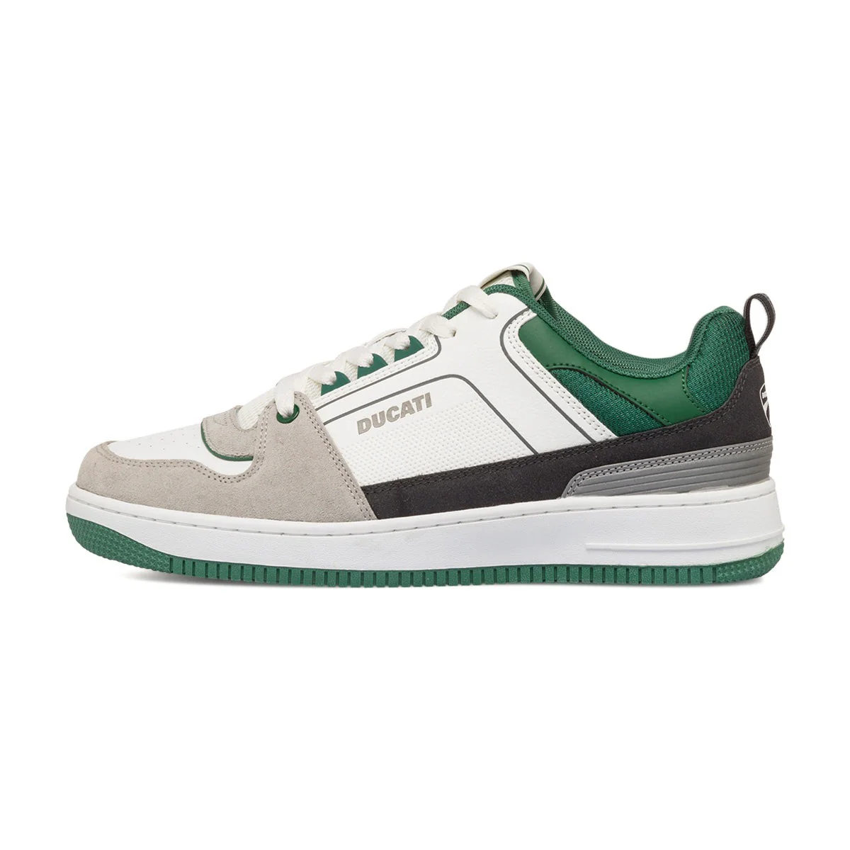Sneakers bianche da uomo con dettagli verdi Ducati Valencia 4