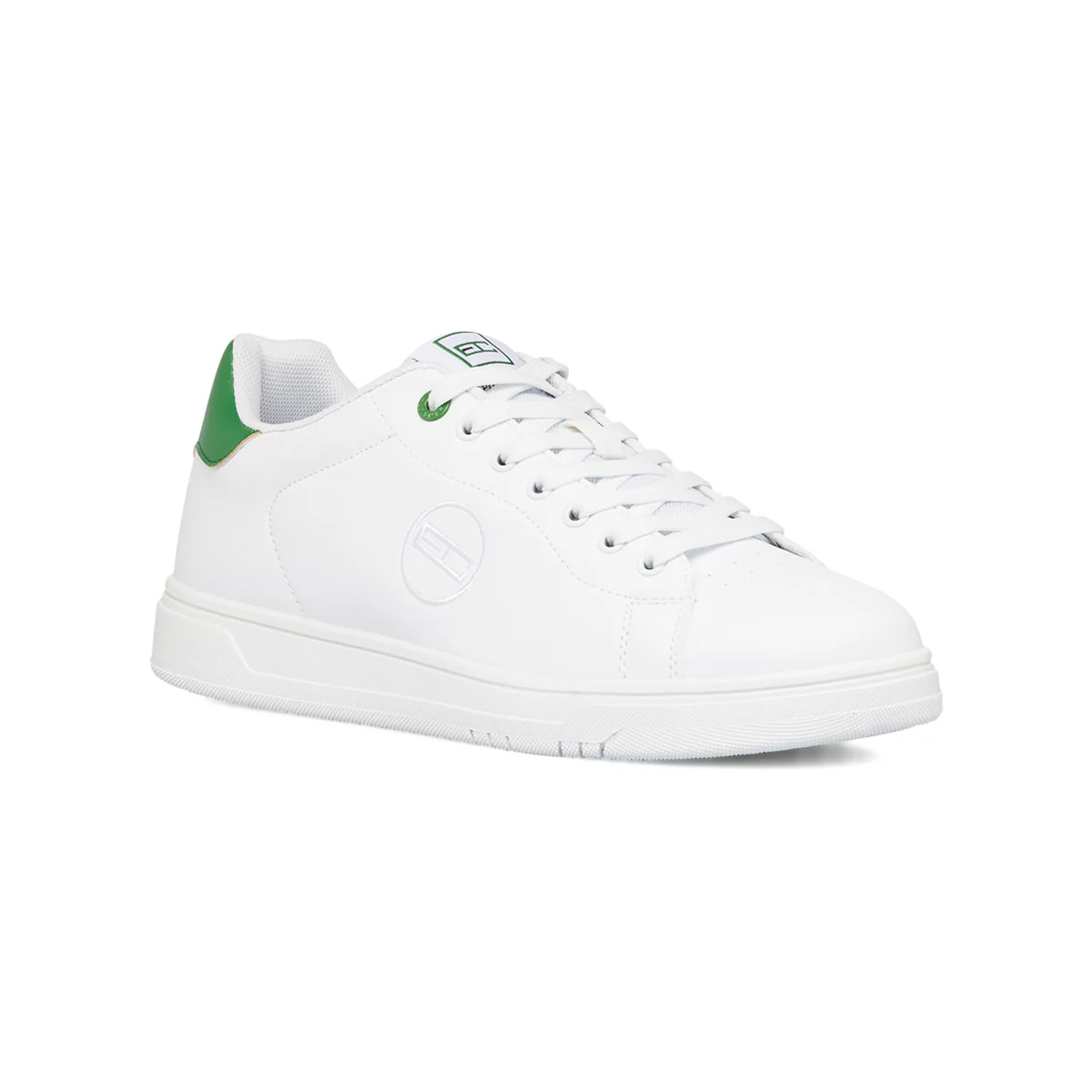 Sneakers bianche da uomo con dettagli verdi e logo Enrico Coveri - Image 2