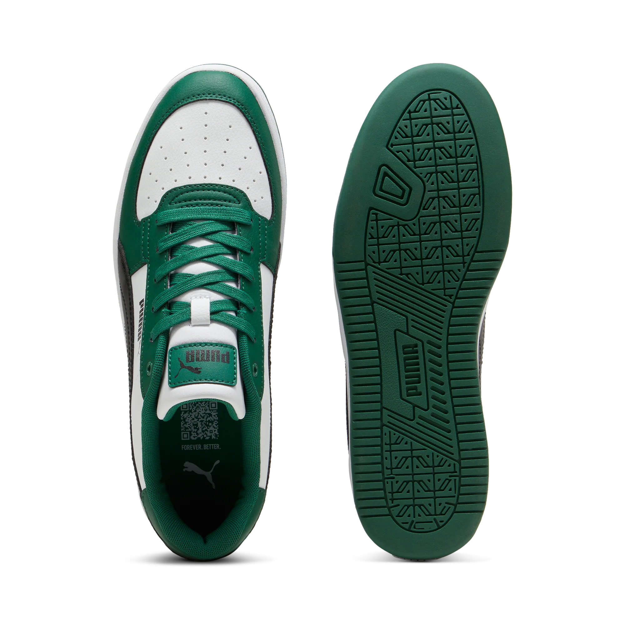 Sneakers bianche da uomo con dettagli verdi e neri Puma Caven 2.0 - Image 4