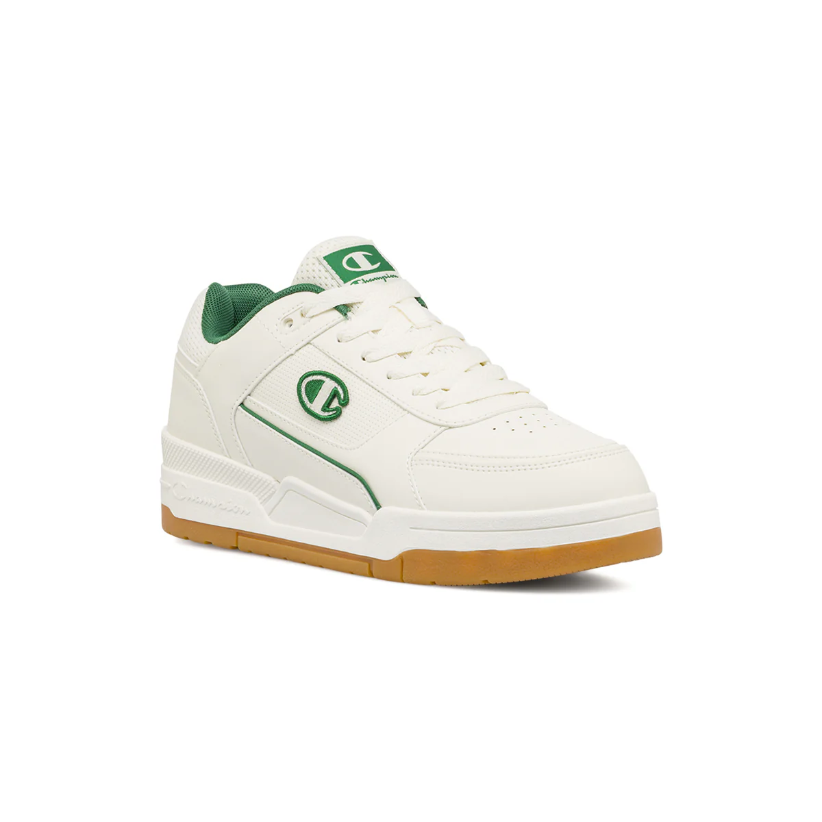 Sneakers bianche da Uomo con dettagli verdi e suola in gomma Champion - Image 2