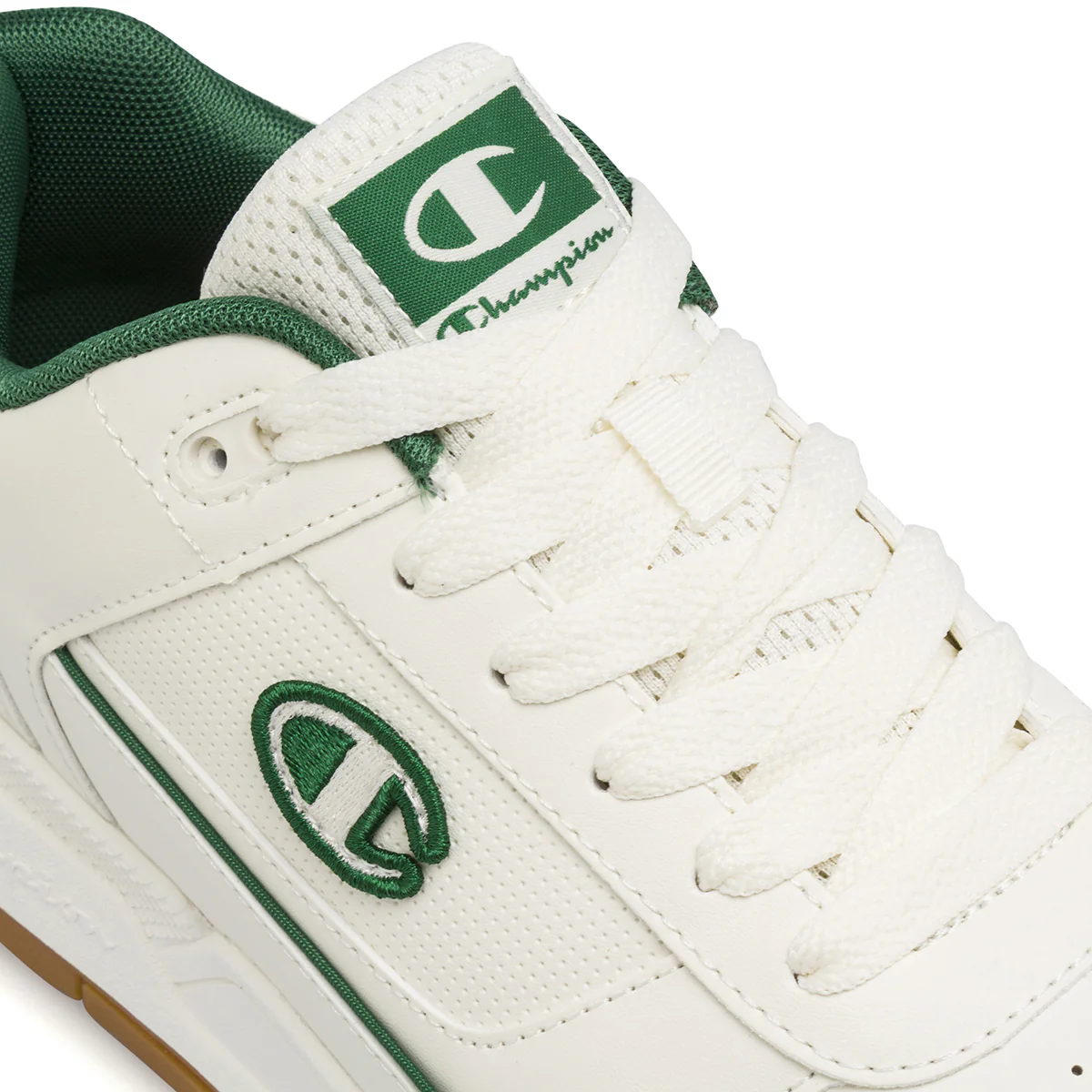 Sneakers bianche da Uomo con dettagli verdi e suola in gomma Champion - Image 5