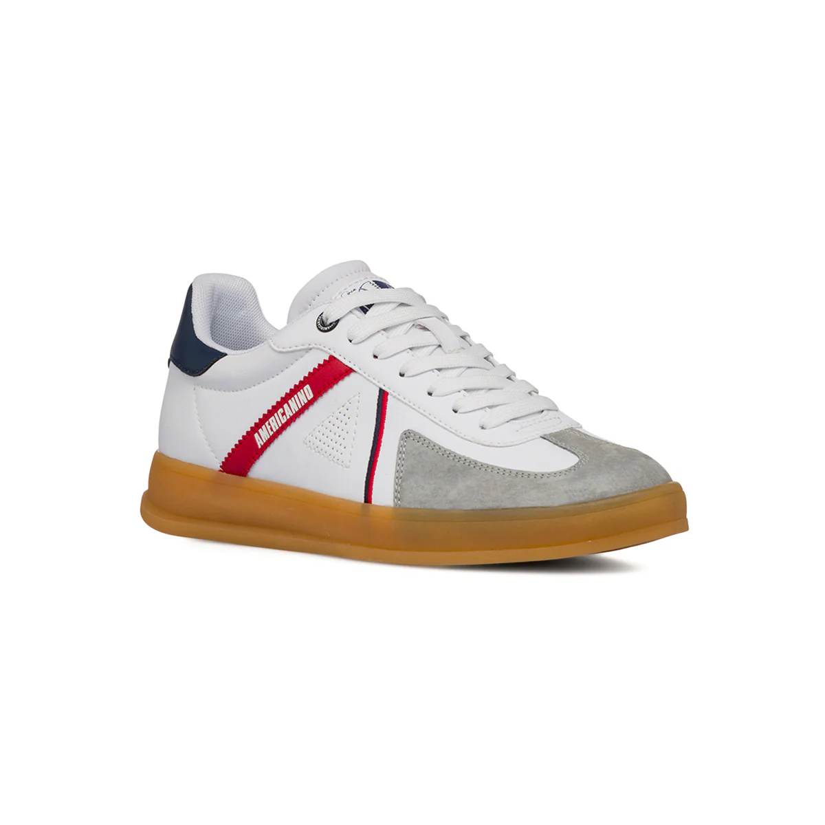 Sneakers bianche da Uomo con dettaglio blu e logo laterale Americanino - Image 2