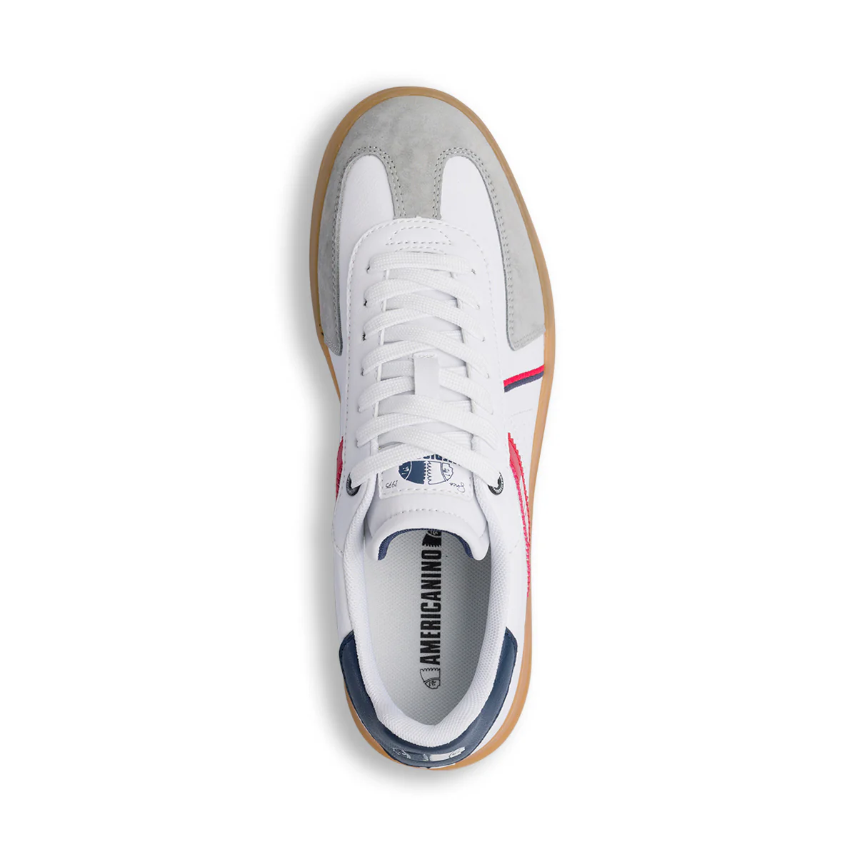 Sneakers bianche da Uomo con dettaglio blu e logo laterale Americanino - Image 5