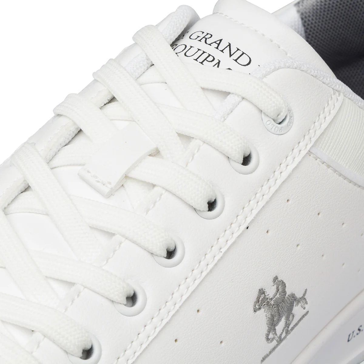 Sneakers bianche da Uomo con dettaglio marrone e logo U.S. Grand Polo - Image 4
