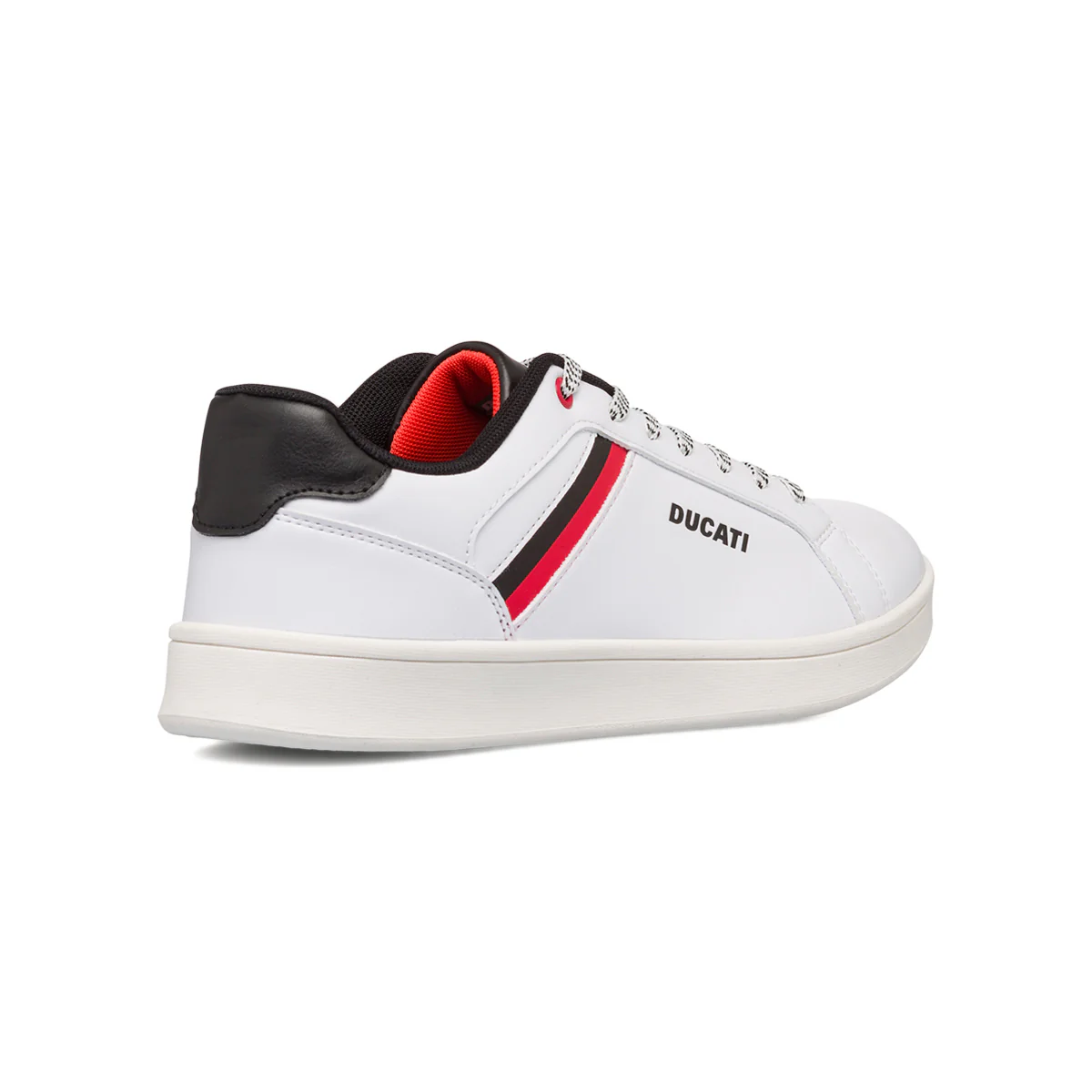 Sneakers bianche da uomo con dettaglio rossonero Ducati - Image 3