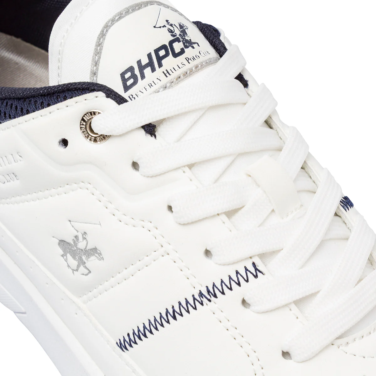 Sneakers bianche da Uomo con inserti blu Beverly Hills Polo Club - Image 5