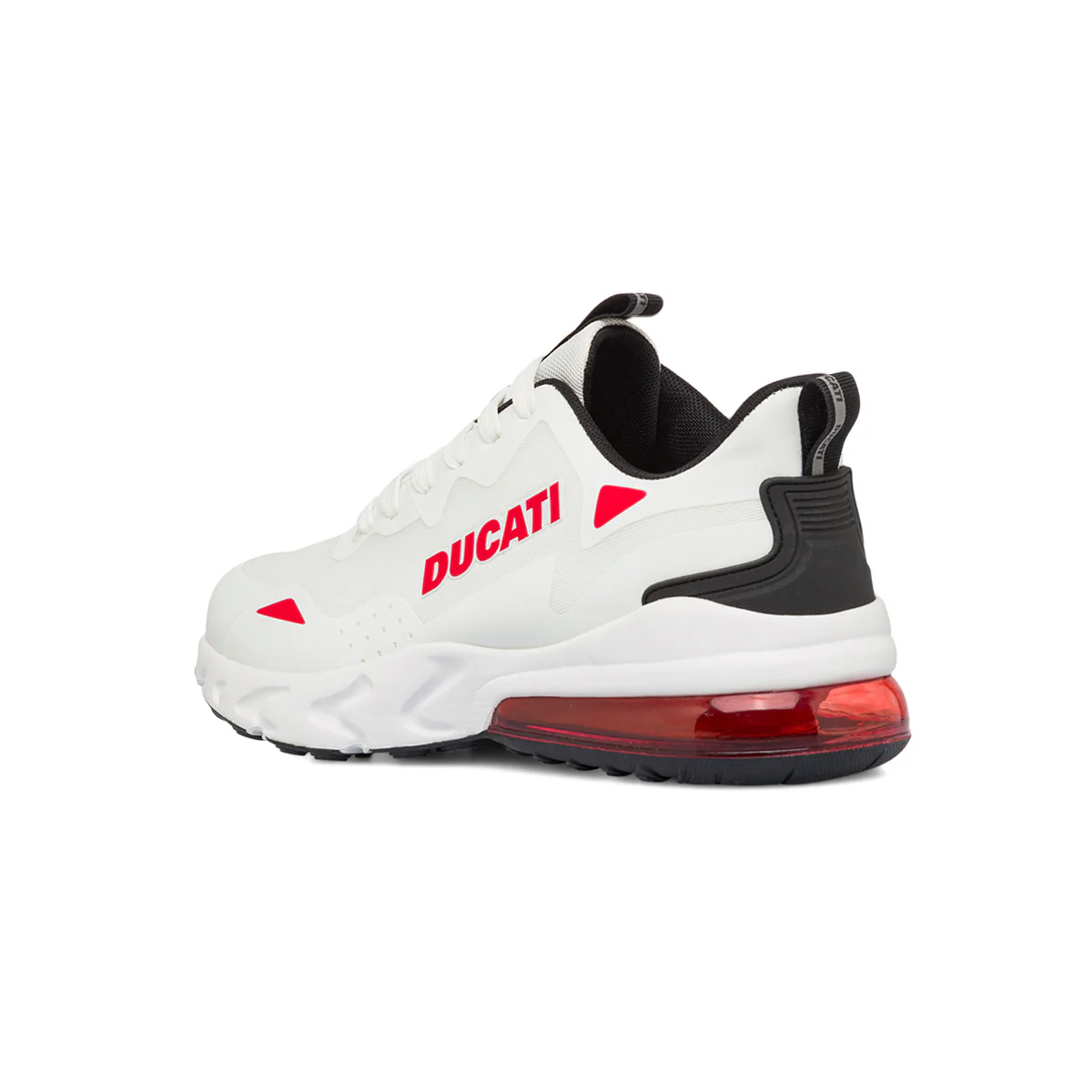 Sneakers bianche da Uomo con inserti e logo rosso in contrasto Ducati - Image 3