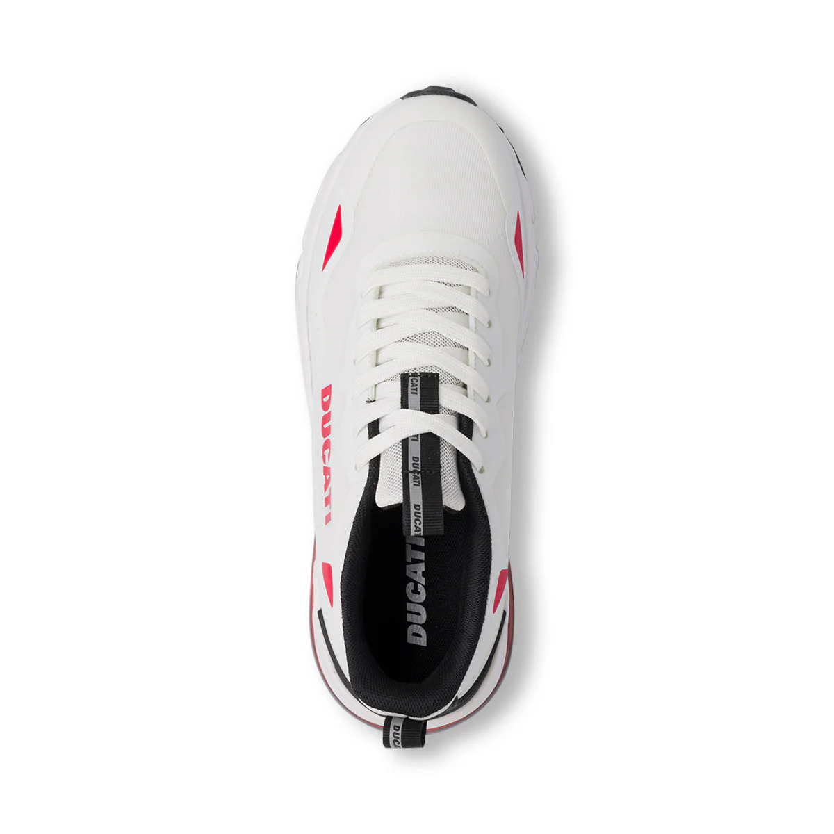 Sneakers bianche da Uomo con inserti e logo rosso in contrasto Ducati - Image 5