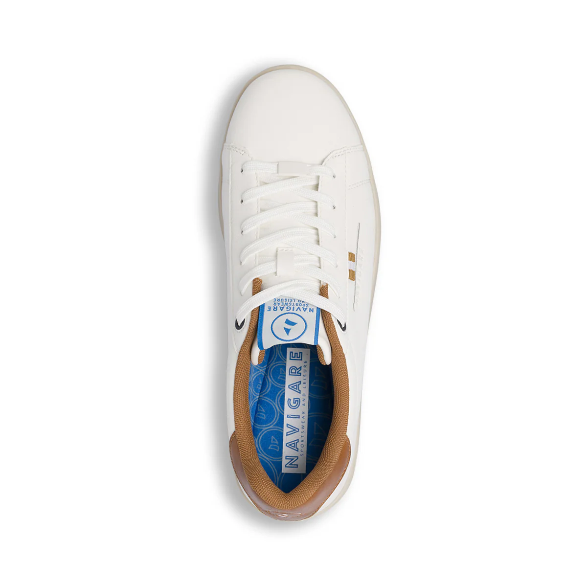 Sneakers bianche da Uomo con inserto marrone Navigare - Image 4