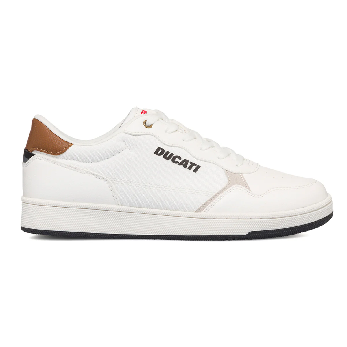 Sneakers bianche da uomo con logo a contrasto Ducati