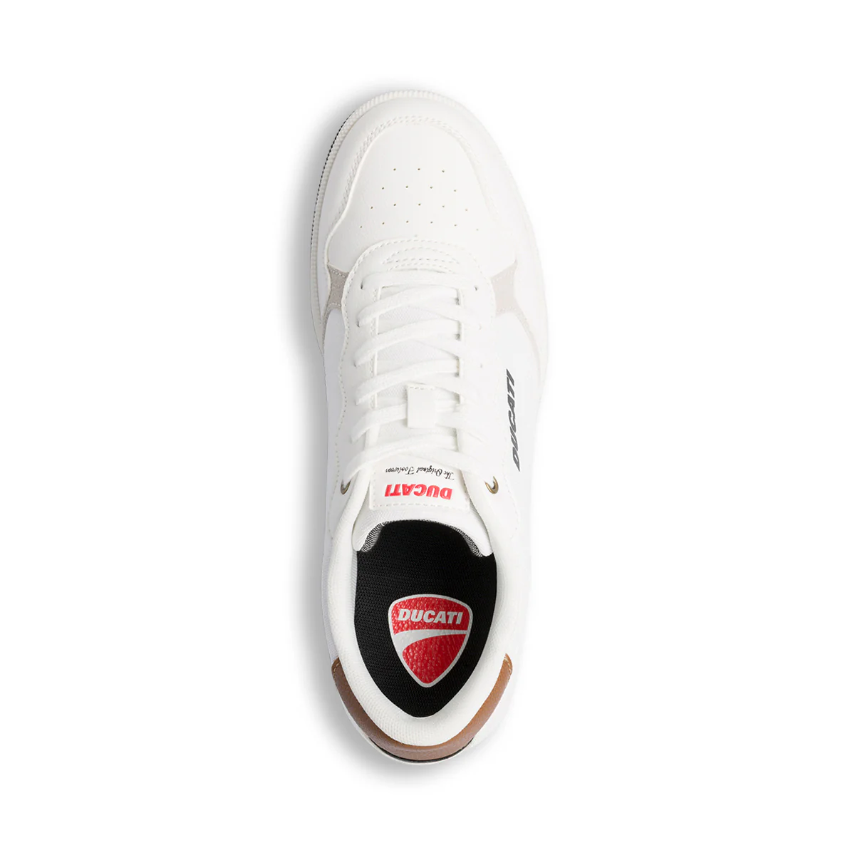 Sneakers bianche da uomo con logo a contrasto Ducati - Image 4