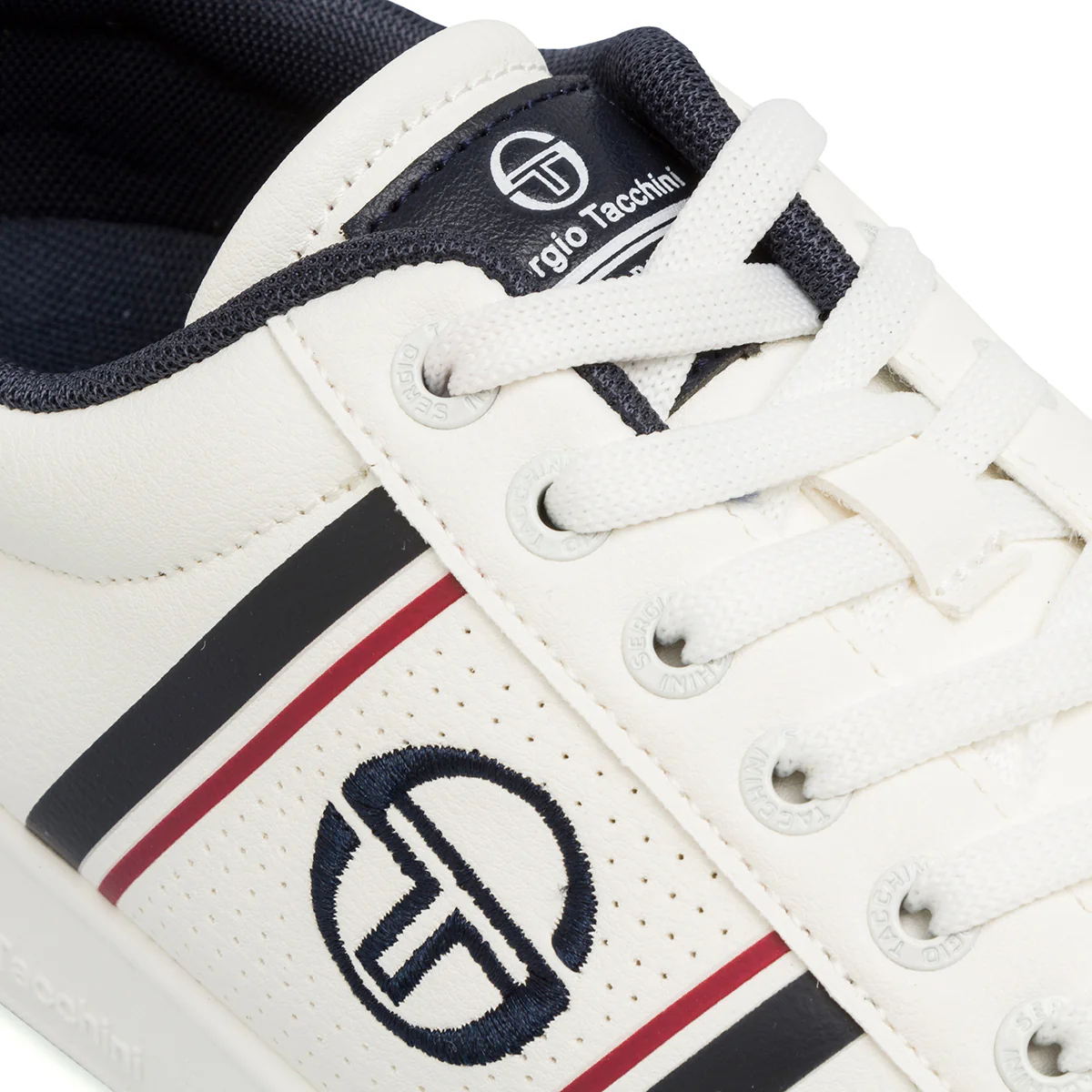 Sneakers bianche da uomo con logo blu a contrasto Sergio Tacchini - Image 4