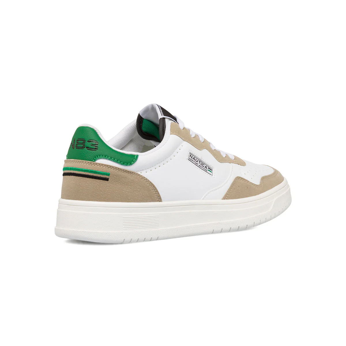 Sneakers bianche da uomo con logo laterale e dettagli traforati Nautica - Image 3