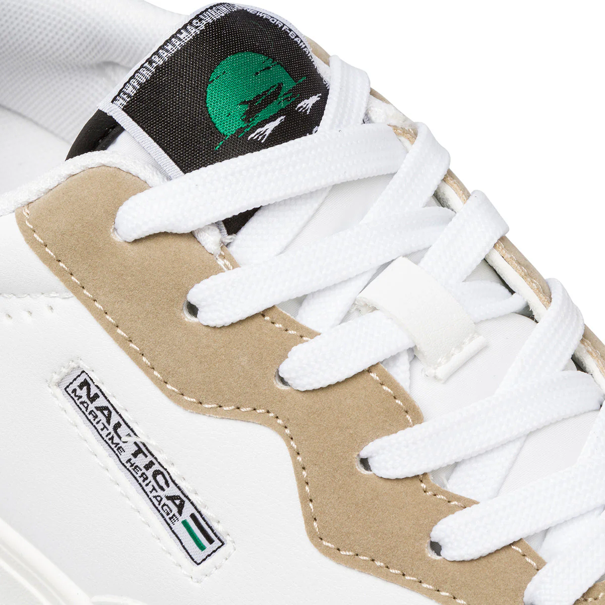 Sneakers bianche da uomo con logo laterale e dettagli traforati Nautica - Image 5