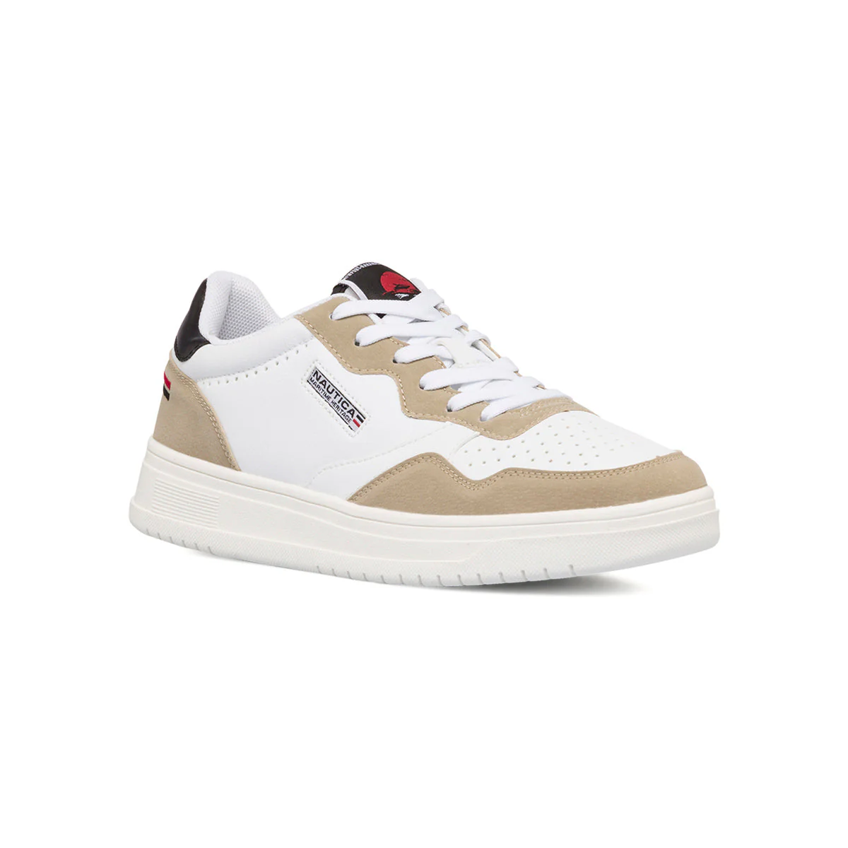 Sneakers bianche da uomo con logo laterale e dettagli traforati Nautica - Image 2