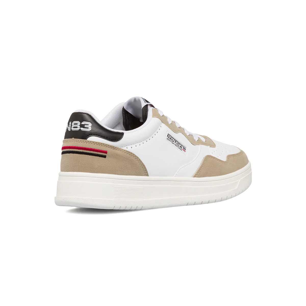 Sneakers bianche da uomo con logo laterale e dettagli traforati Nautica - Image 3