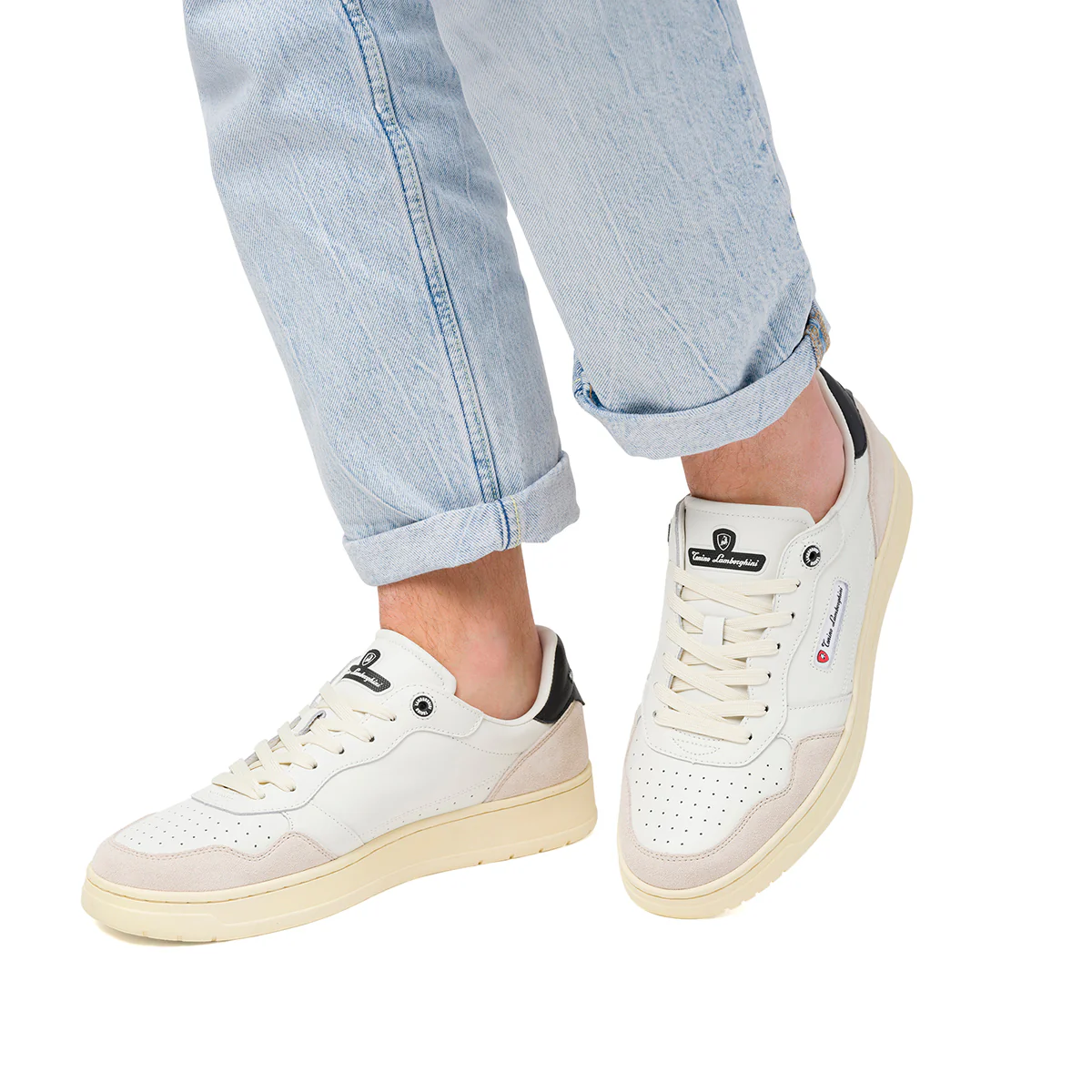 Sneakers bianche da uomo con logo laterale e dettagli traforati Tonino Lamborghini SkywardGlide
