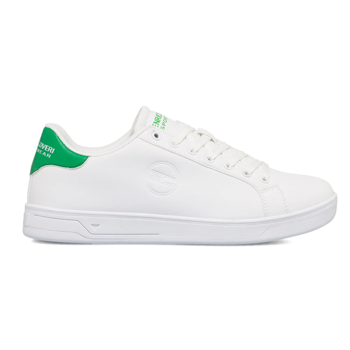 Sneakers bianche da uomo con logo laterale Enrico Coveri