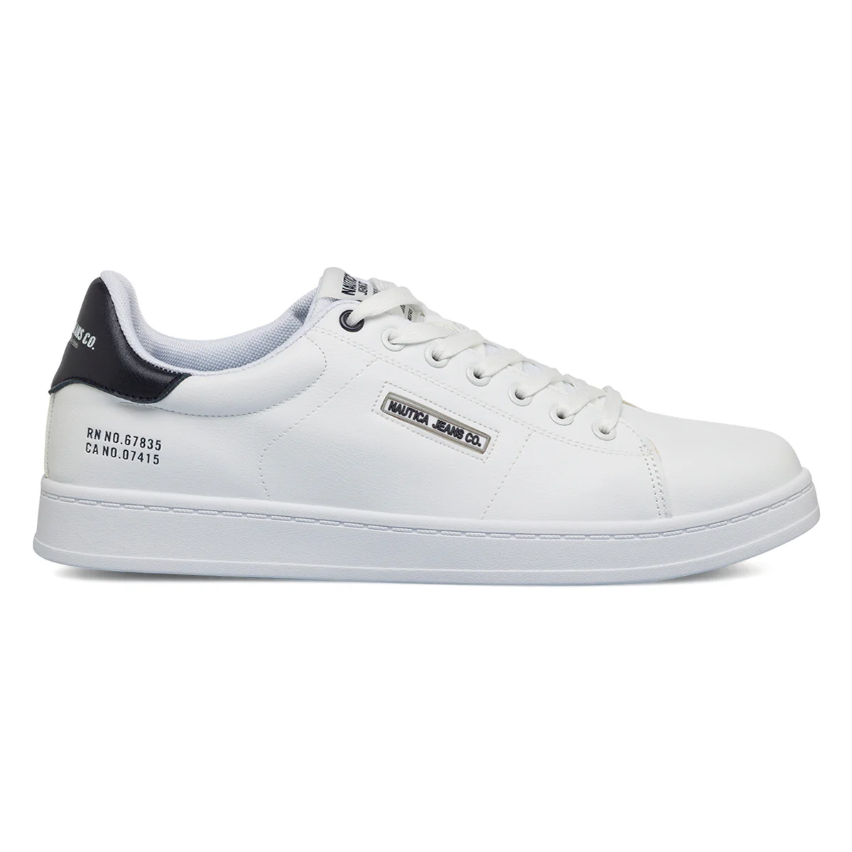 Sneakers bianche da uomo con logo laterale Nautica Jeans Saturno