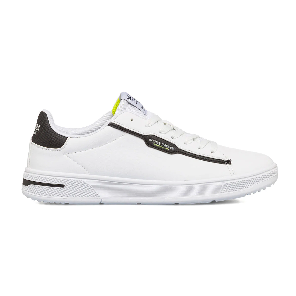 Sneakers bianche da uomo con logo laterale Nautica