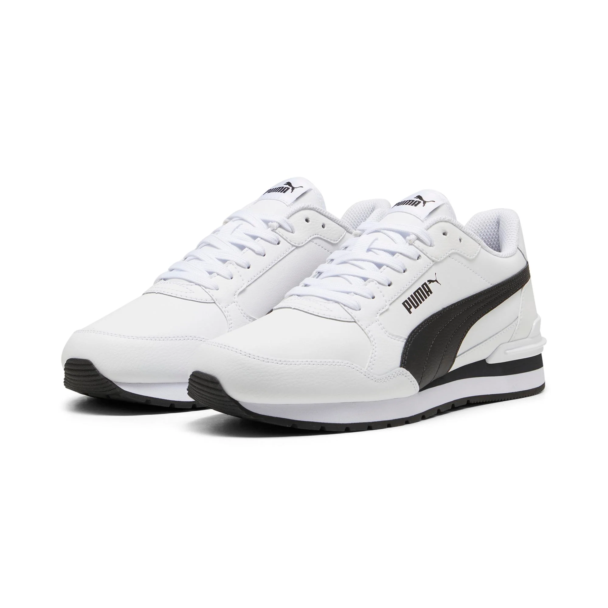Sneakers Rétro bianche da Uomo con logo laterale nero in contrasto Runner v4 Puma - Image 2