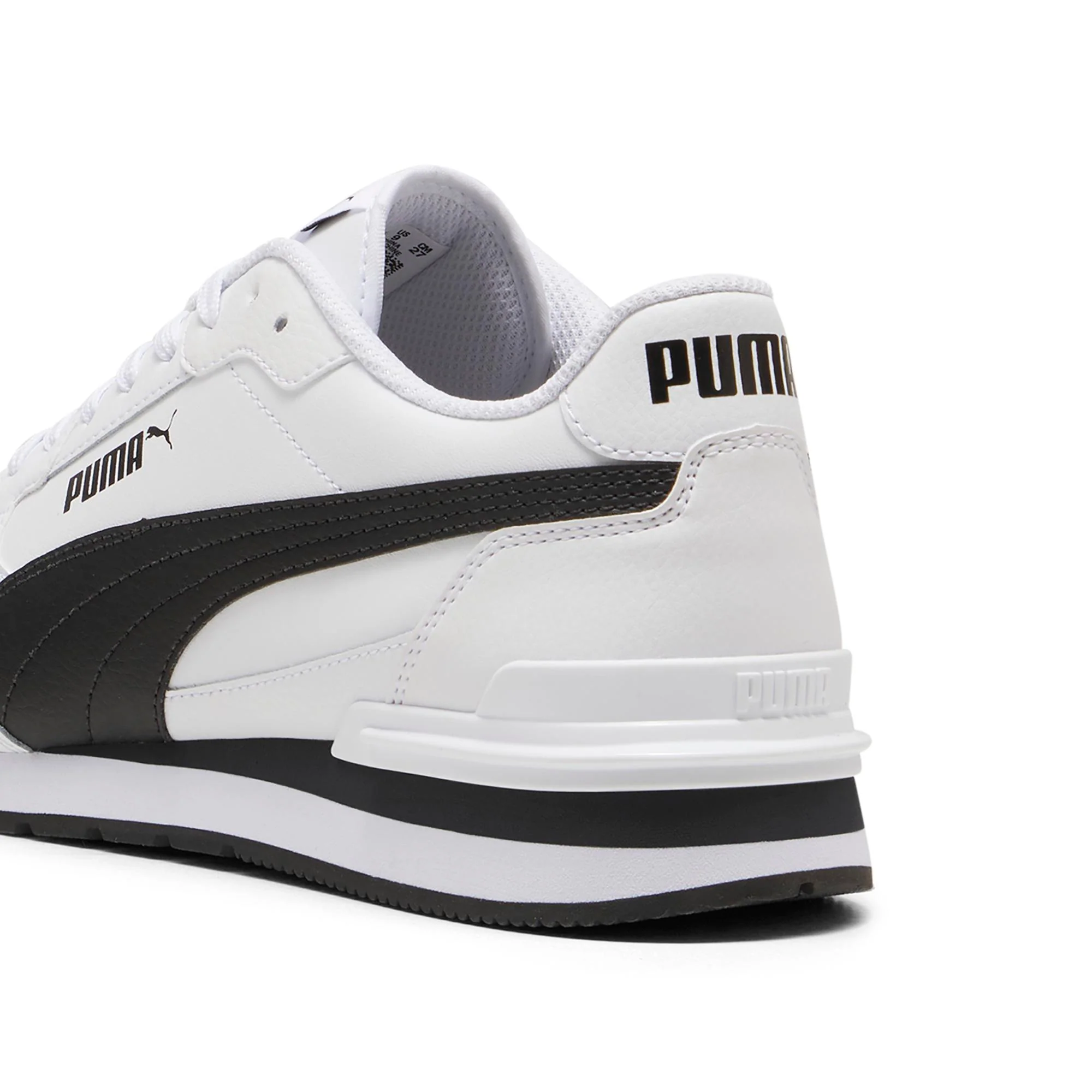 Sneakers Rétro bianche da Uomo con logo laterale nero in contrasto Runner v4 Puma - Image 3