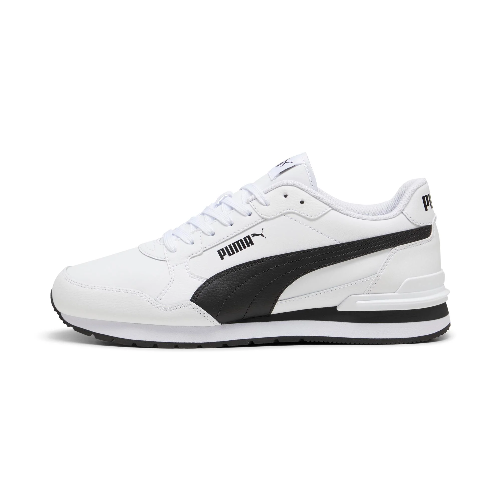 Sneakers Rétro bianche da Uomo con logo laterale nero in contrasto Runner v4 Puma - Image 4