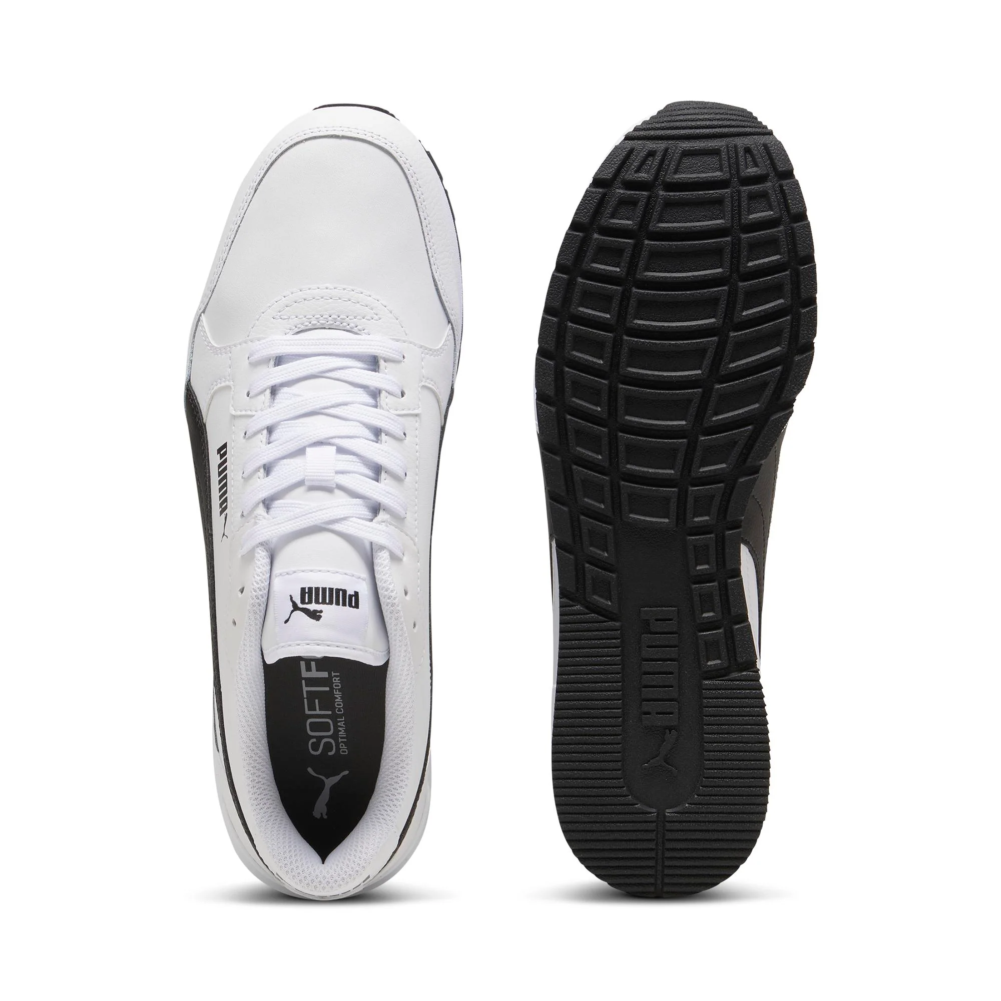 Sneakers Rétro bianche da Uomo con logo laterale nero in contrasto Runner v4 Puma - Image 7