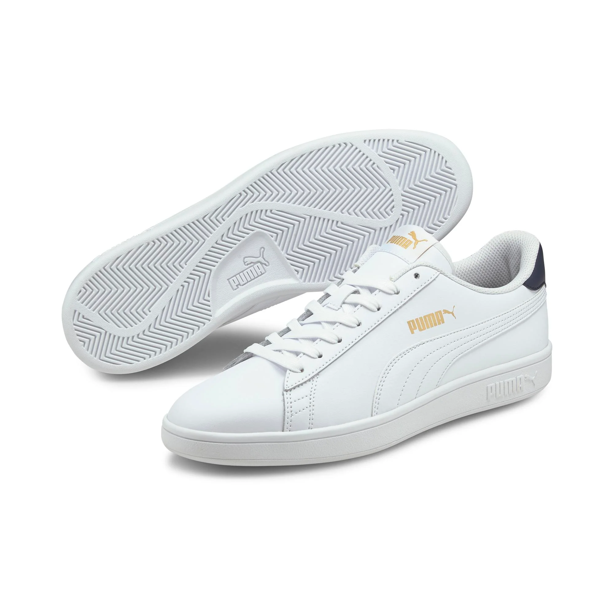 Sneakers bianche da uomo con logo laterale Puma Smash v2 L - Image 2