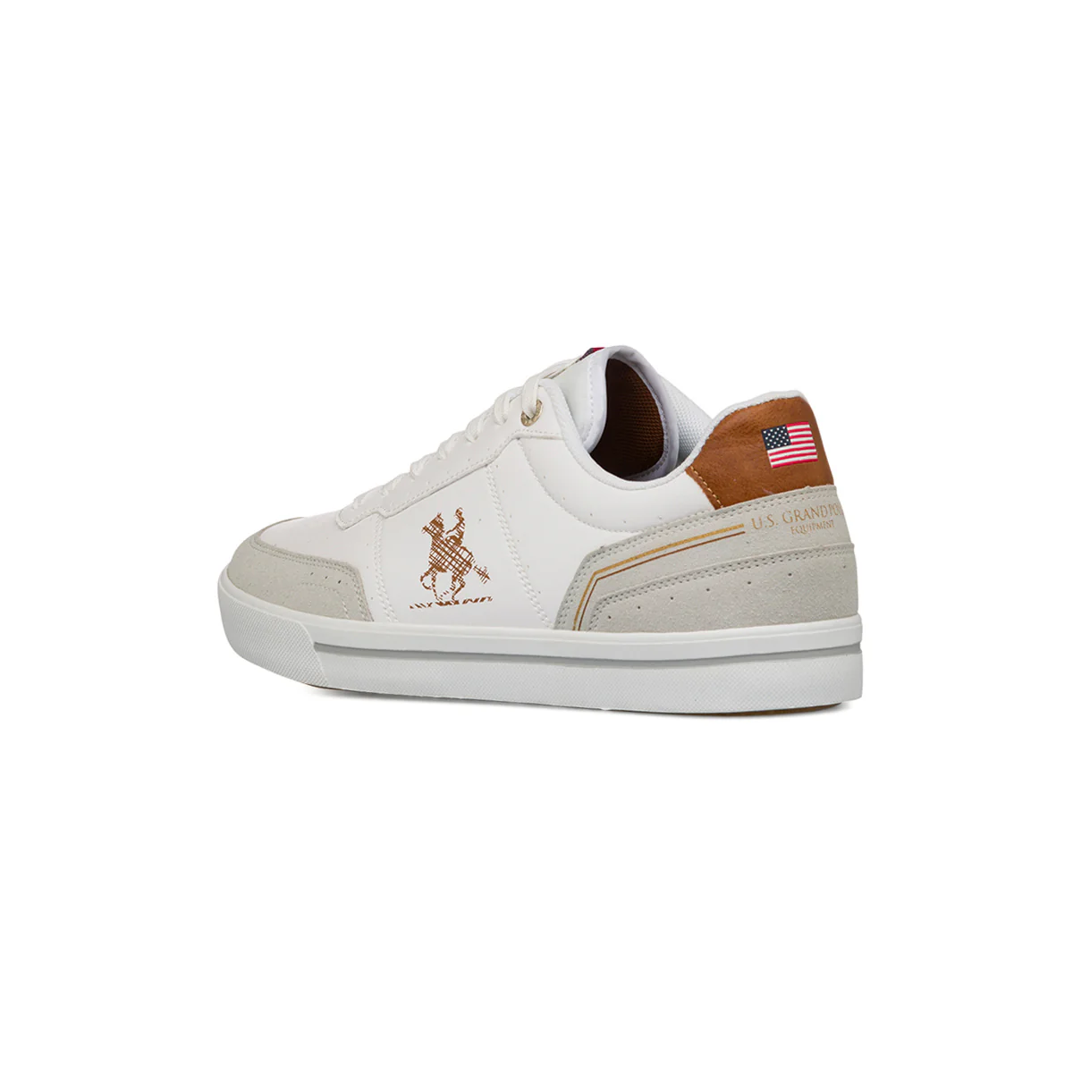 Sneakers bianche da Uomo con logo laterale U.S. Grand Polo - Image 3