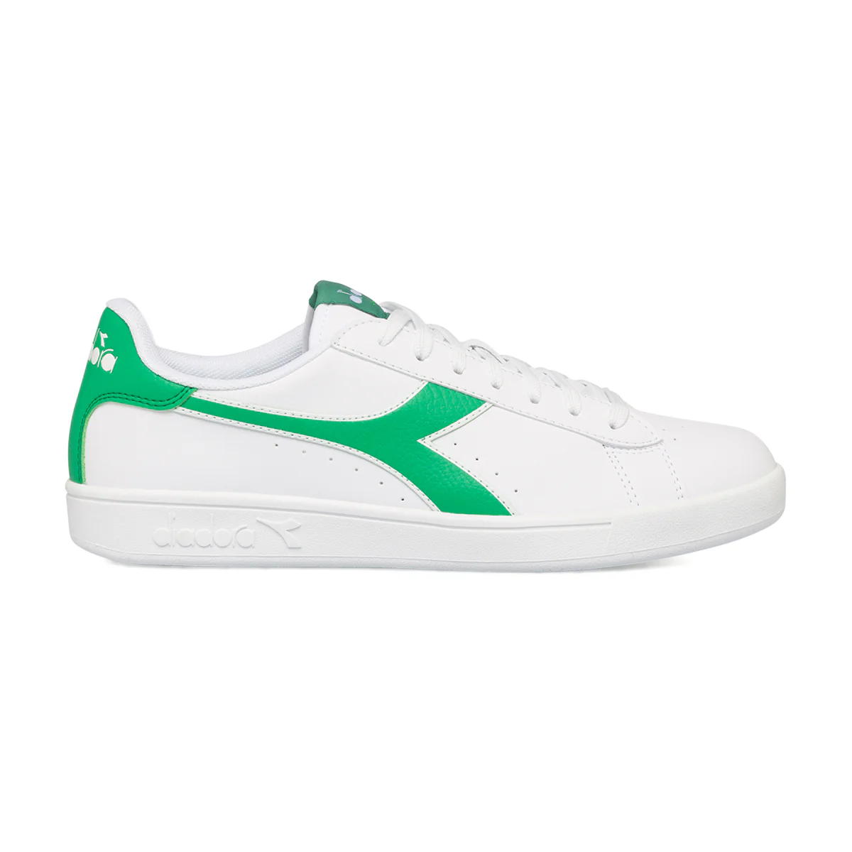 Sneakers bianche da uomo con logo verde Diadora Torneo