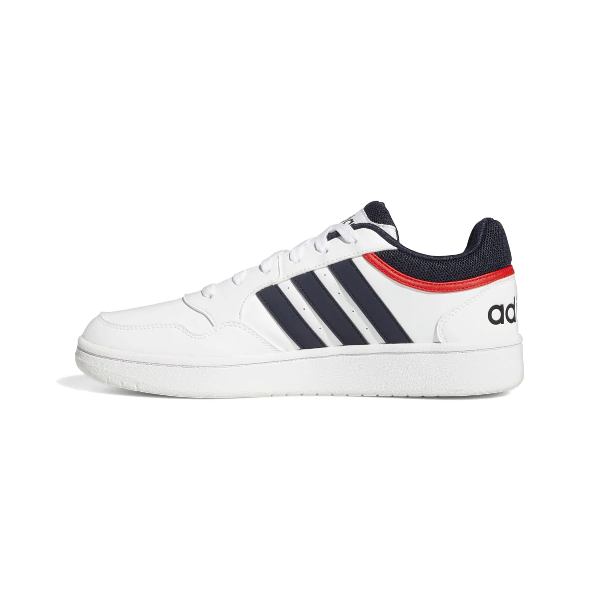 Sneakers bianche da uomo con strisce a contrasto adidas Hoops 3.0 Low Classic Vintage - Image 4