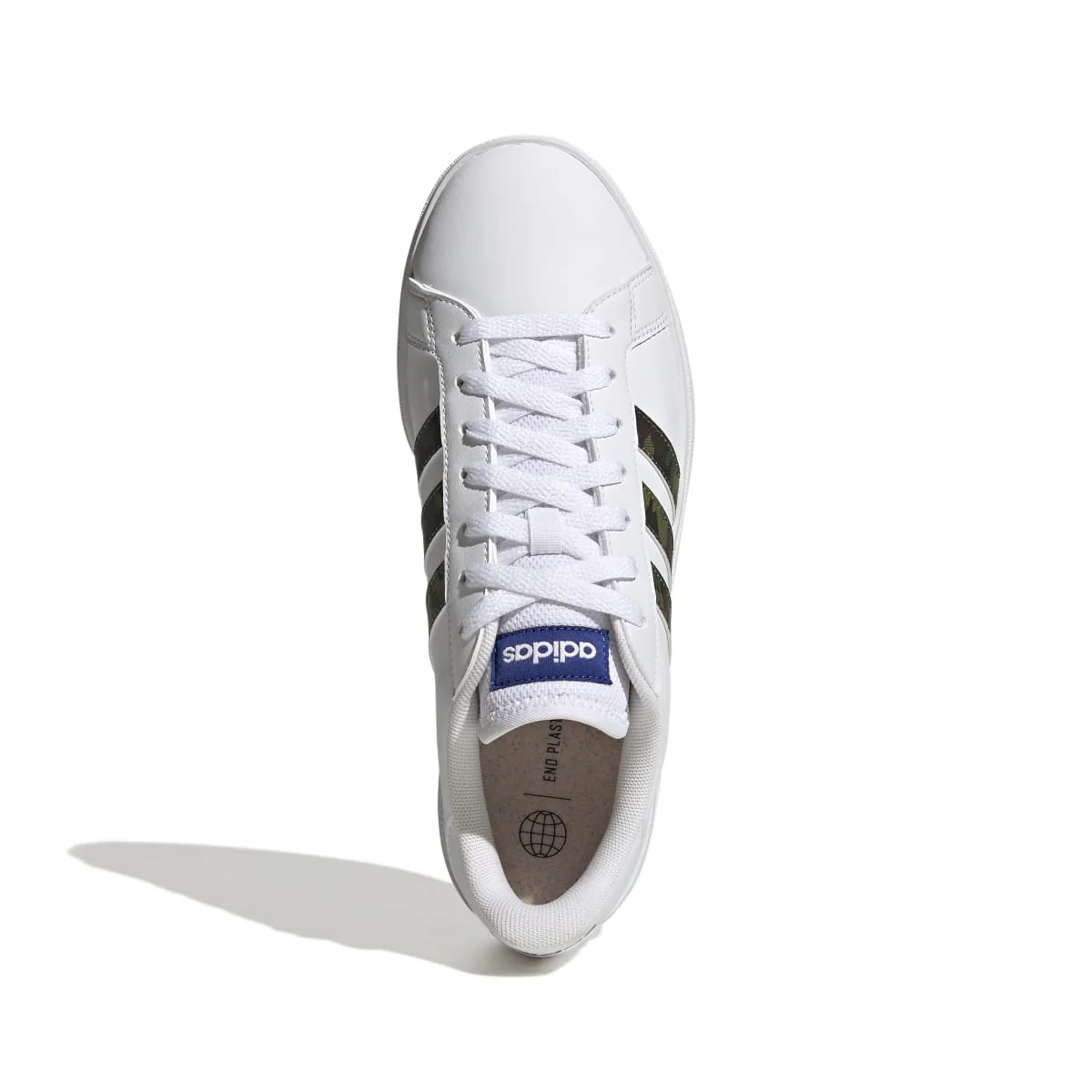 Sneakers bianche da uomo con strisce camouflage adidas Grand Court Base 2.0 - Image 2