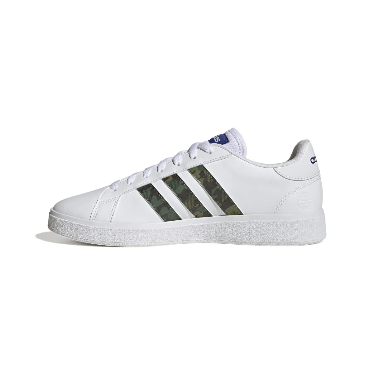 Sneakers bianche da uomo con strisce camouflage adidas Grand Court Base 2.0 - Image 4