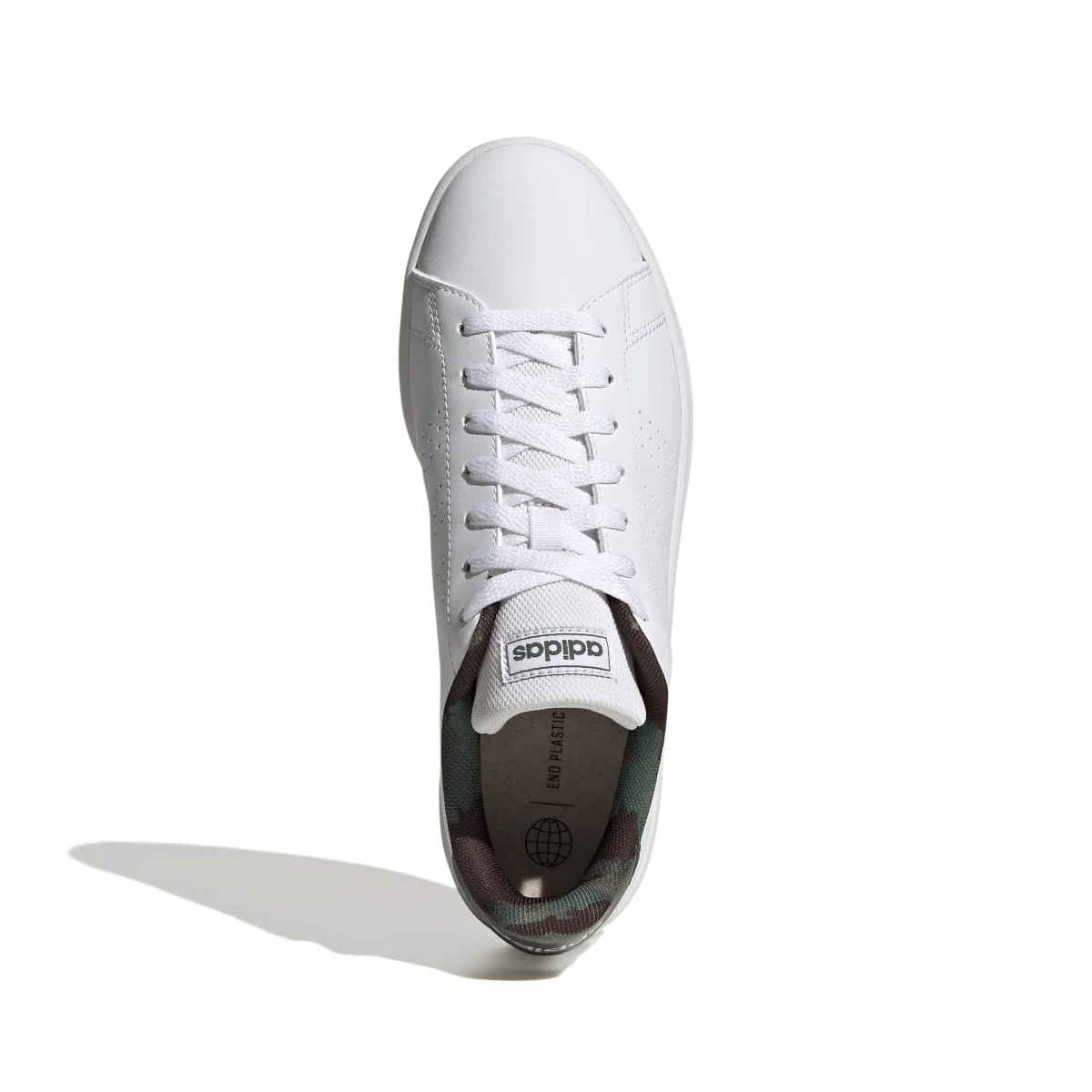 Sneakers bianche da uomo con strisce traforate adidas Advantage Base - Image 2