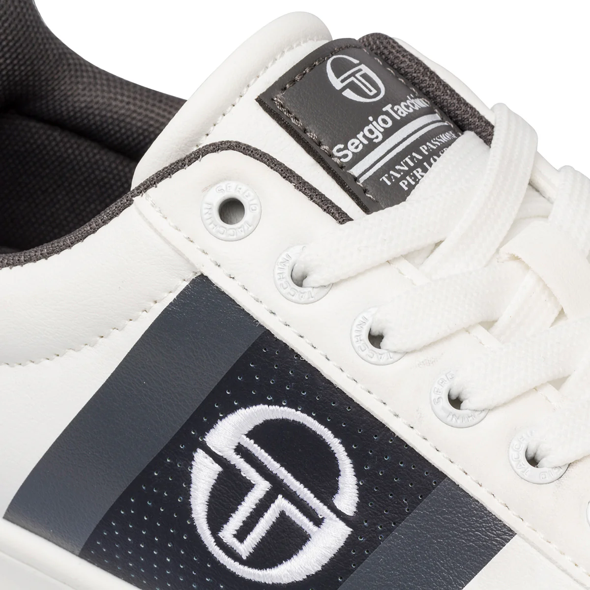 Sneakers bianche da uomo con striscia laterale grigia Sergio Tacchini Nizza Flag - Image 5