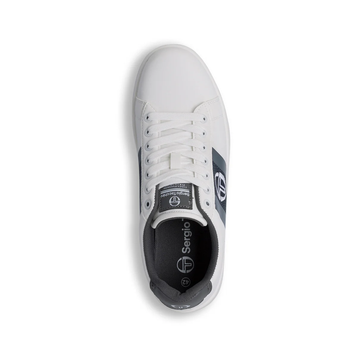 Sneakers bianche da uomo con striscia laterale grigia Sergio Tacchini Nizza Flag - Image 6